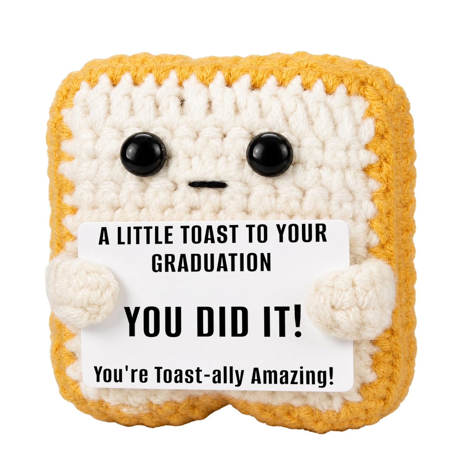 BOBPPOP Crocheted Toast Graduation Stuffed Animal, 2026 Graduation Gift for Her Him College High School, Senior Party Decoration, Funny “You're Toast-ally Amazing” Plush Gift — image 1