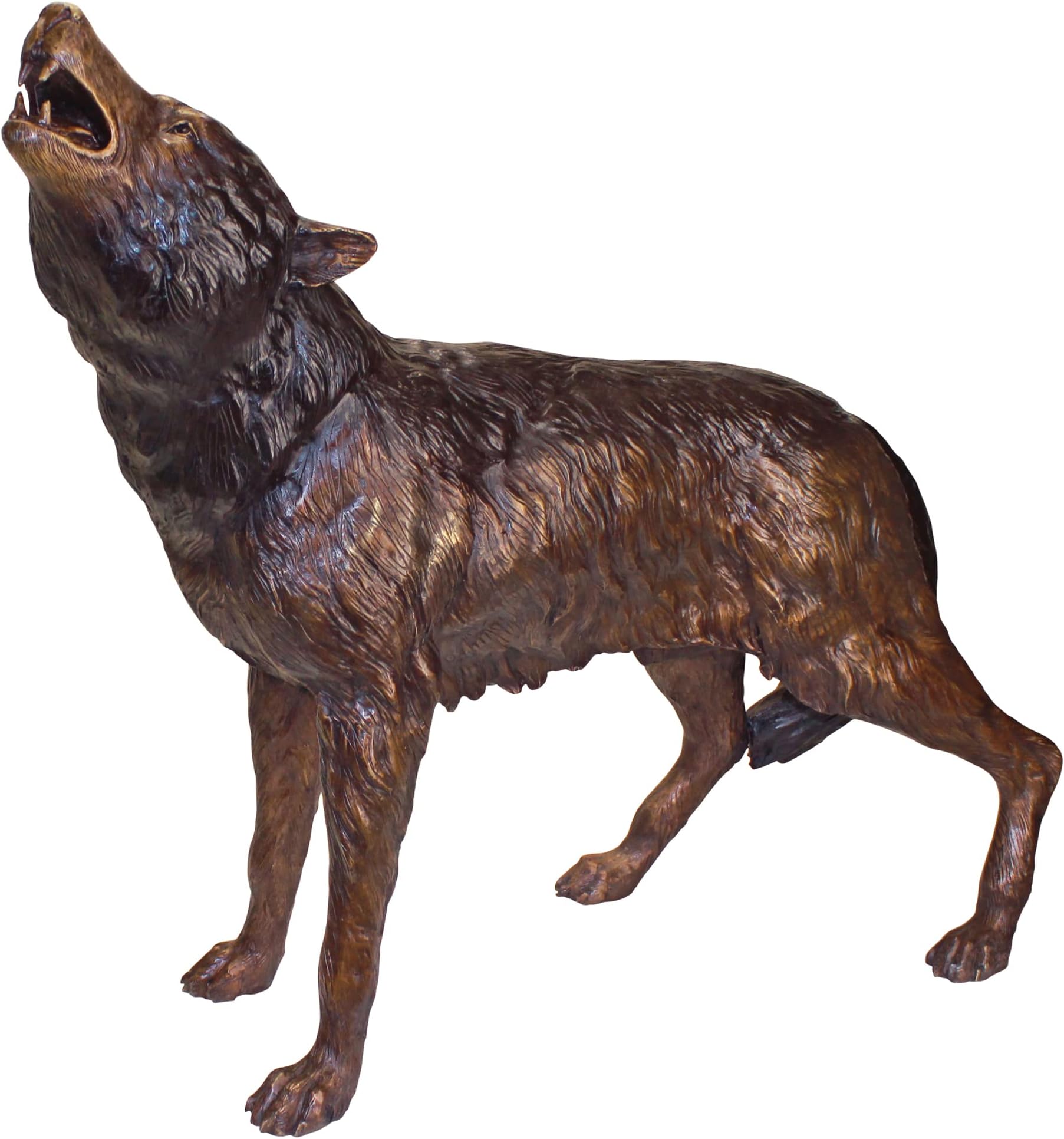 Design Toscano The Howl of the Wild Wolf Cast Bronze Garden Statue