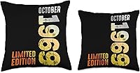 Vista 3 de Since October 1969 Retro 1969 Vintage 1969 October Throw Pillow
