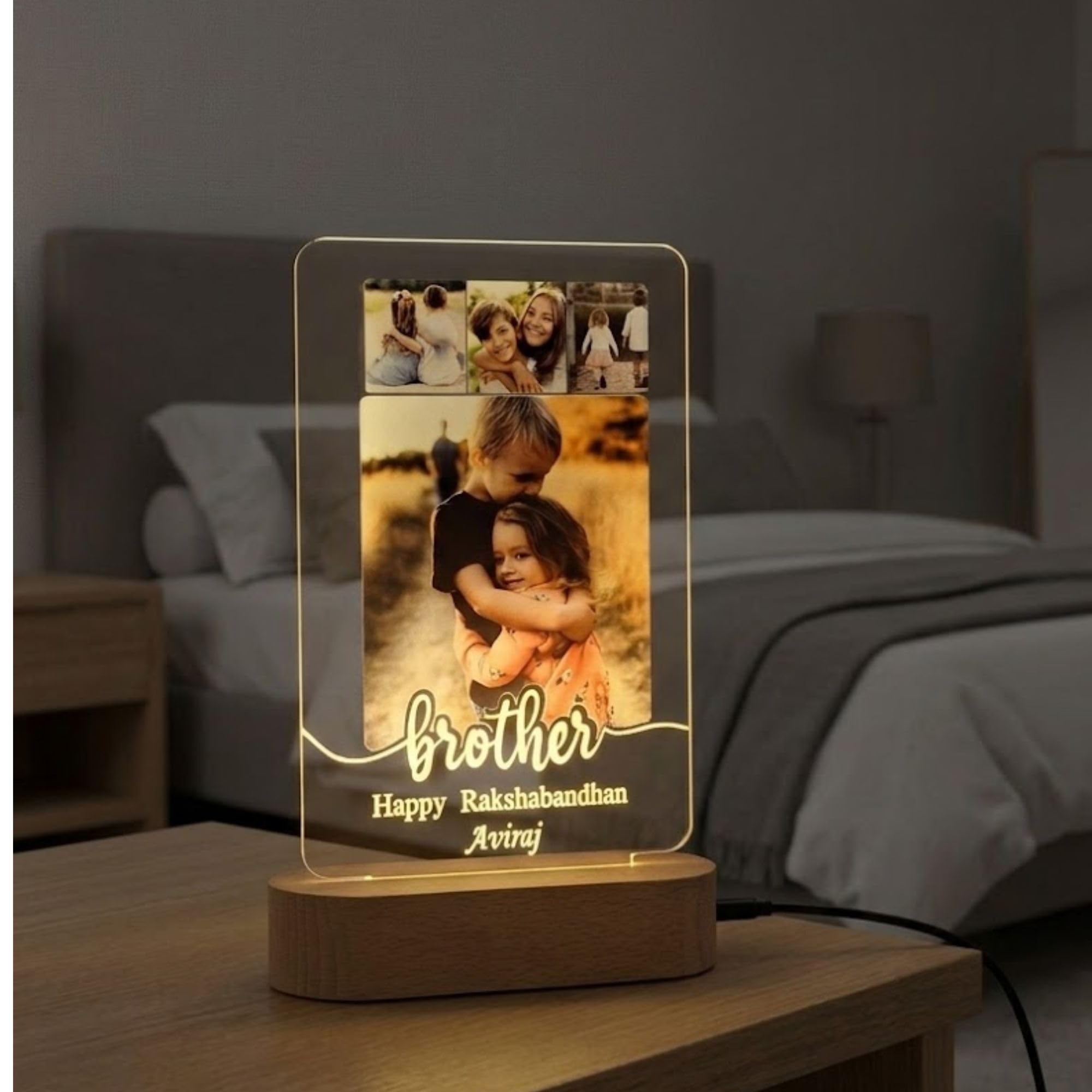 Personalized Raksha Bandhan Lamp - Custom Name Gift -13