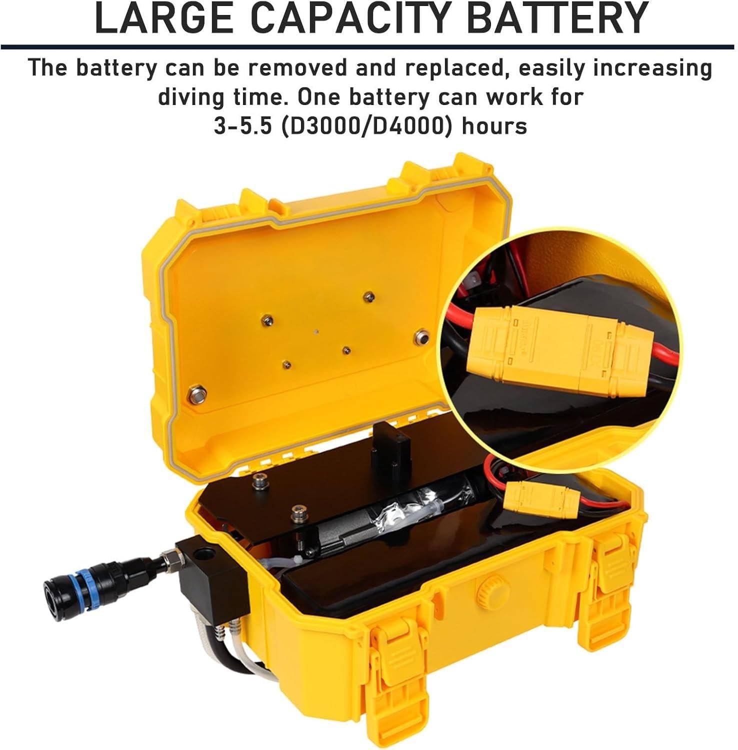 Dispositivo de buceo eléctrico, compresor de buceo respirable subacuático, refrigeración por agua circulante inalámbrica, 3 horas de resistencia, con manguera extraíble y regulador de buceo
