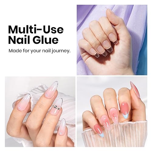 Miniatura 29 de Beetles - Kit de gel para extensión de uñas fácil de usar, 500 uñas de gel de almendra extracortas transparentes y preformadas, pegamento multiusos