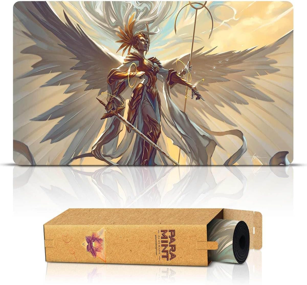 Dominic Archangel of Judgment (Stitched) - MTG Playmat by Asur Misoa - Compatible with Magic The Gathering Playmat - Play MTG, YuGiOh, TCG - Original Play Mat Art Designs & Accessories