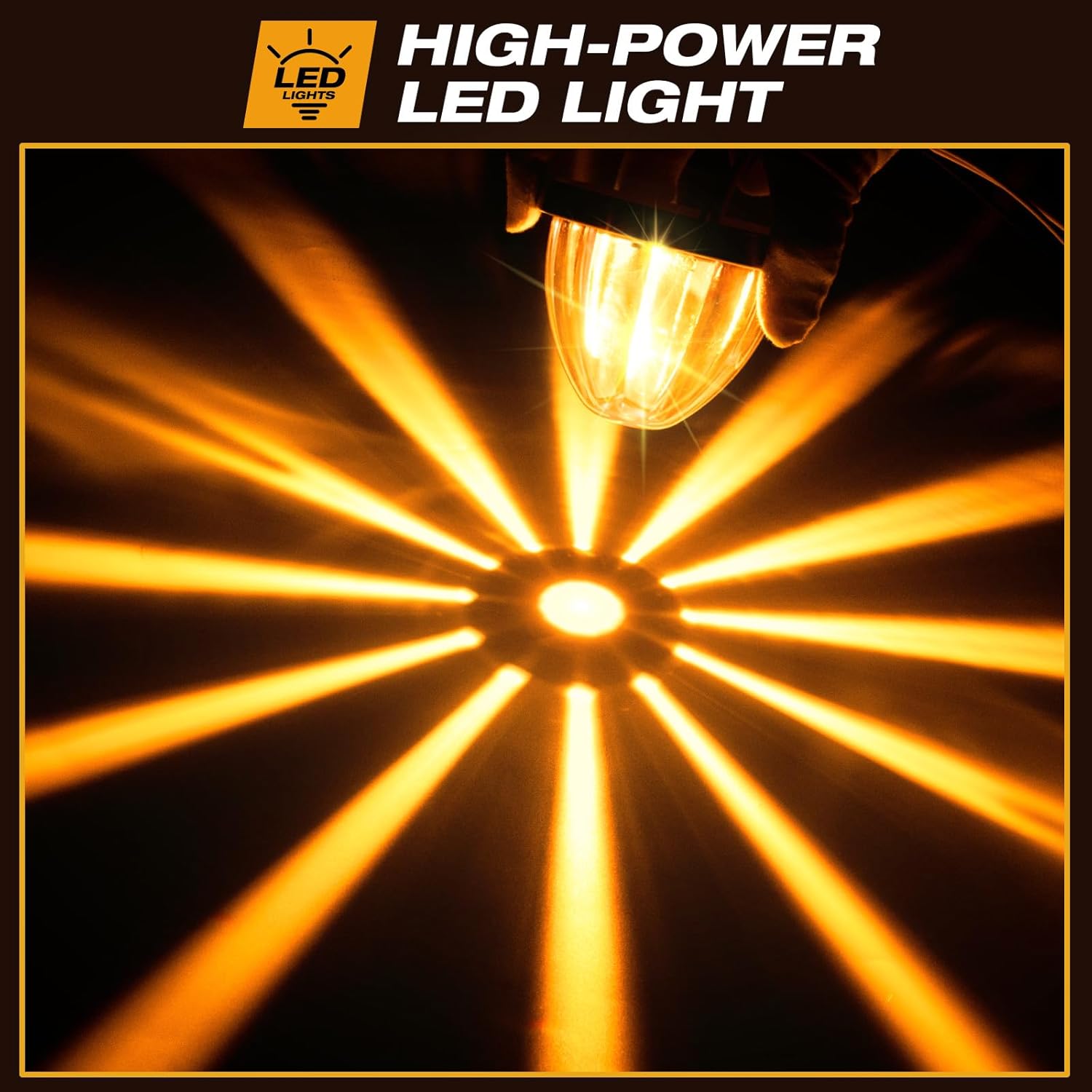 6PCS Watermelon Lights, Strobe & Constant Dual-Function Watermelon Lights for Semi Truck, Waterproof Amber LED Marker, Watermelon-Shaped Clearance Light for Kenworth Freightliner Peterbilt Trailer