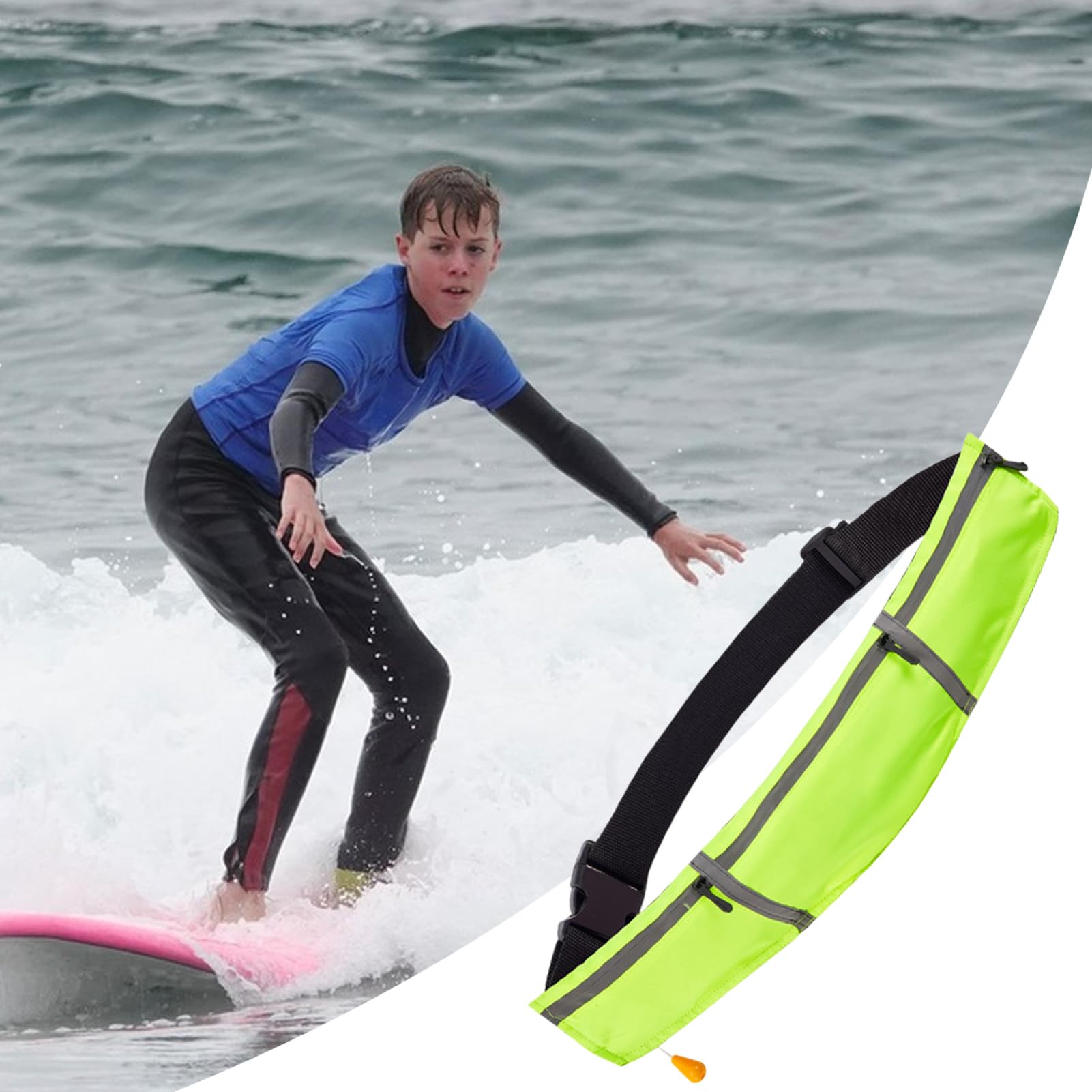 Ceinture de natation | Gilet de flottaison 150 N - Anneau de sauvetage gonflable portable - Flotteur de survie auto-gonflant réfléchissant pour la pêche en eau libre