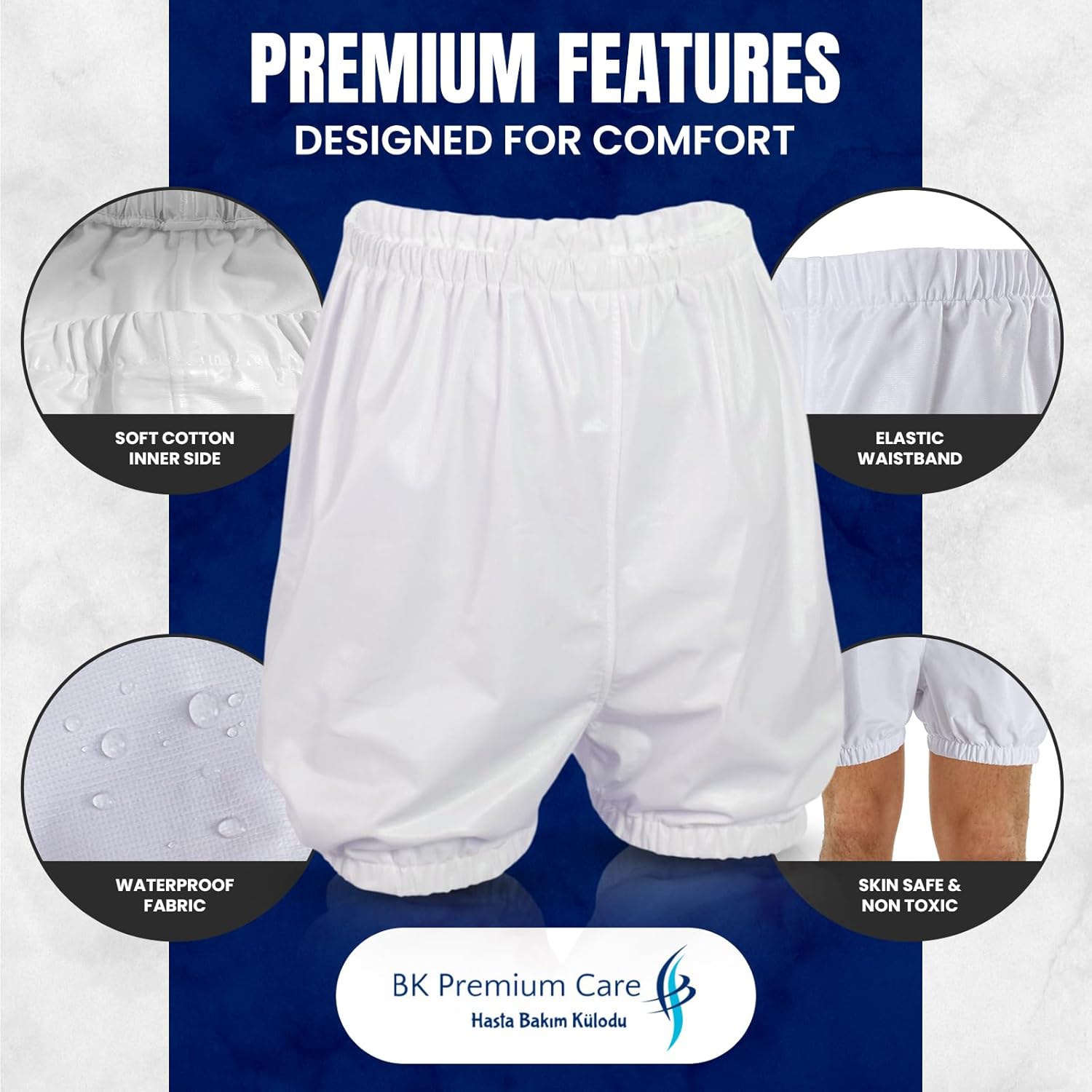 BK Premium Care Washable Adult Incontinence Briefs – Reusable Leak-Proof Underwear for Men and Women, Soft Cotton Comfort with Reliable Protection (X-Large) - Image 3
