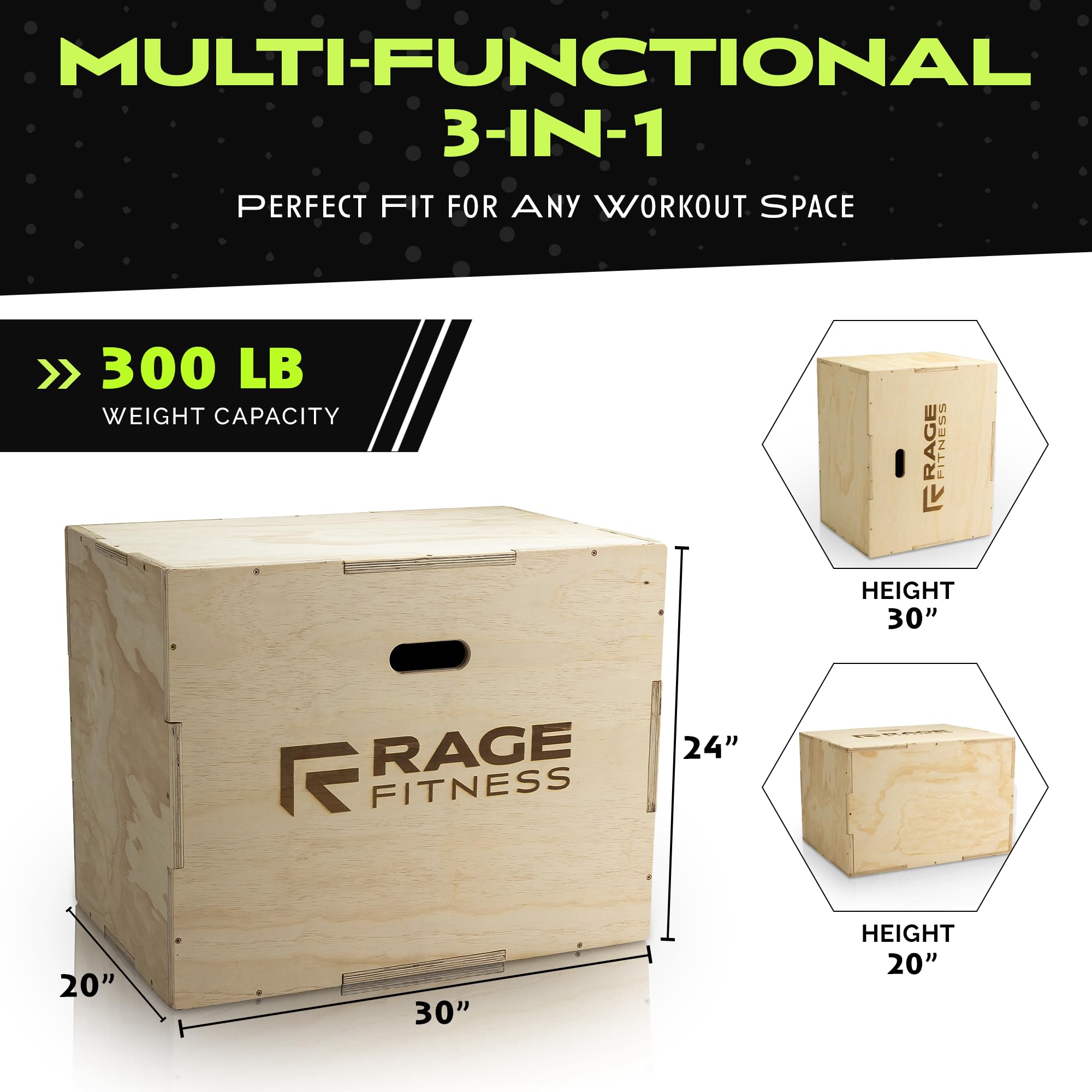 Amazon | Rage Fitness Plyoキューブ 木製プライオボックス 3イン1