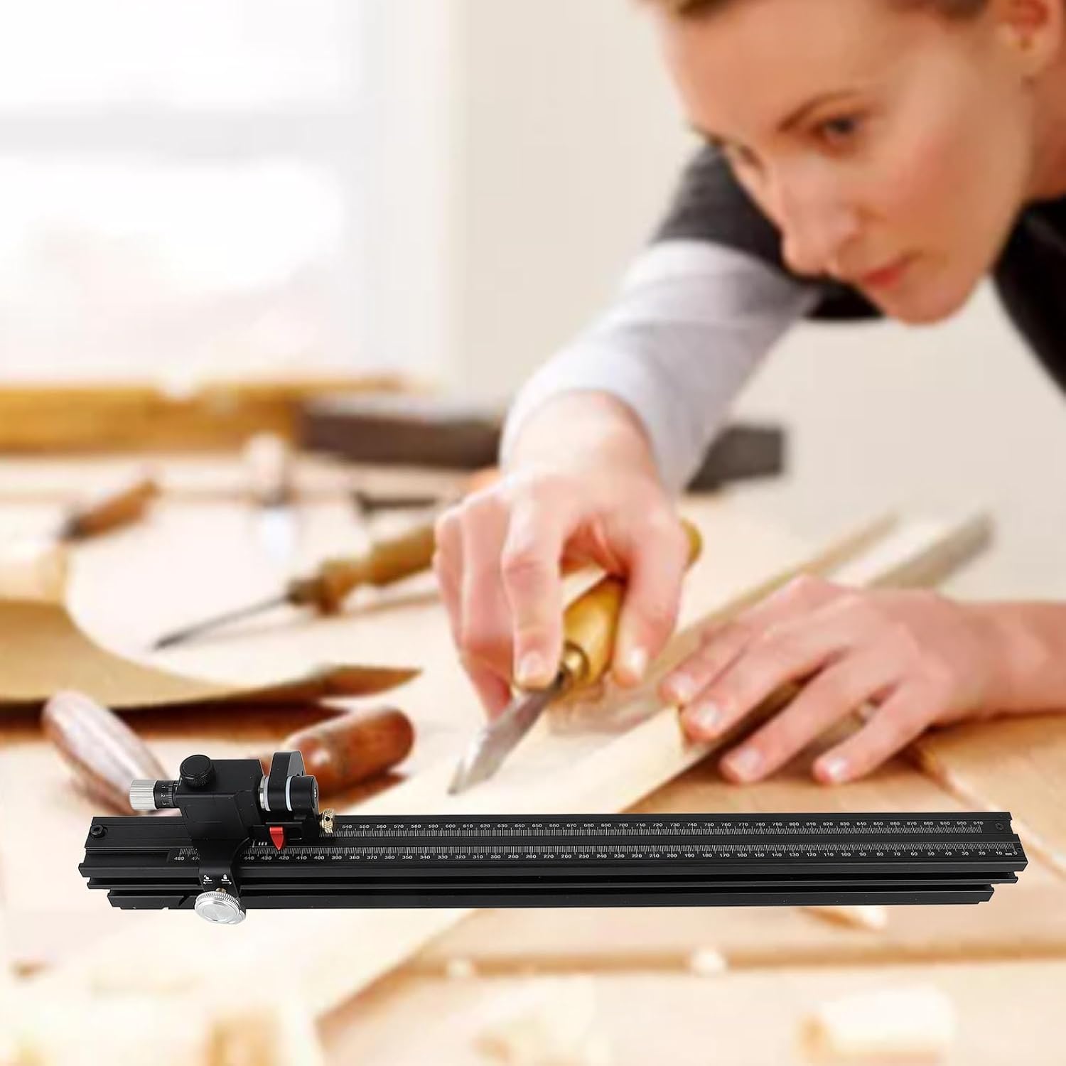 Woodworking Table Miter Gauge High Accuracy Versatile Sturdy Aluminum Alloy Table Saw Support Router Miter Gauge for DIY Woodworking Project