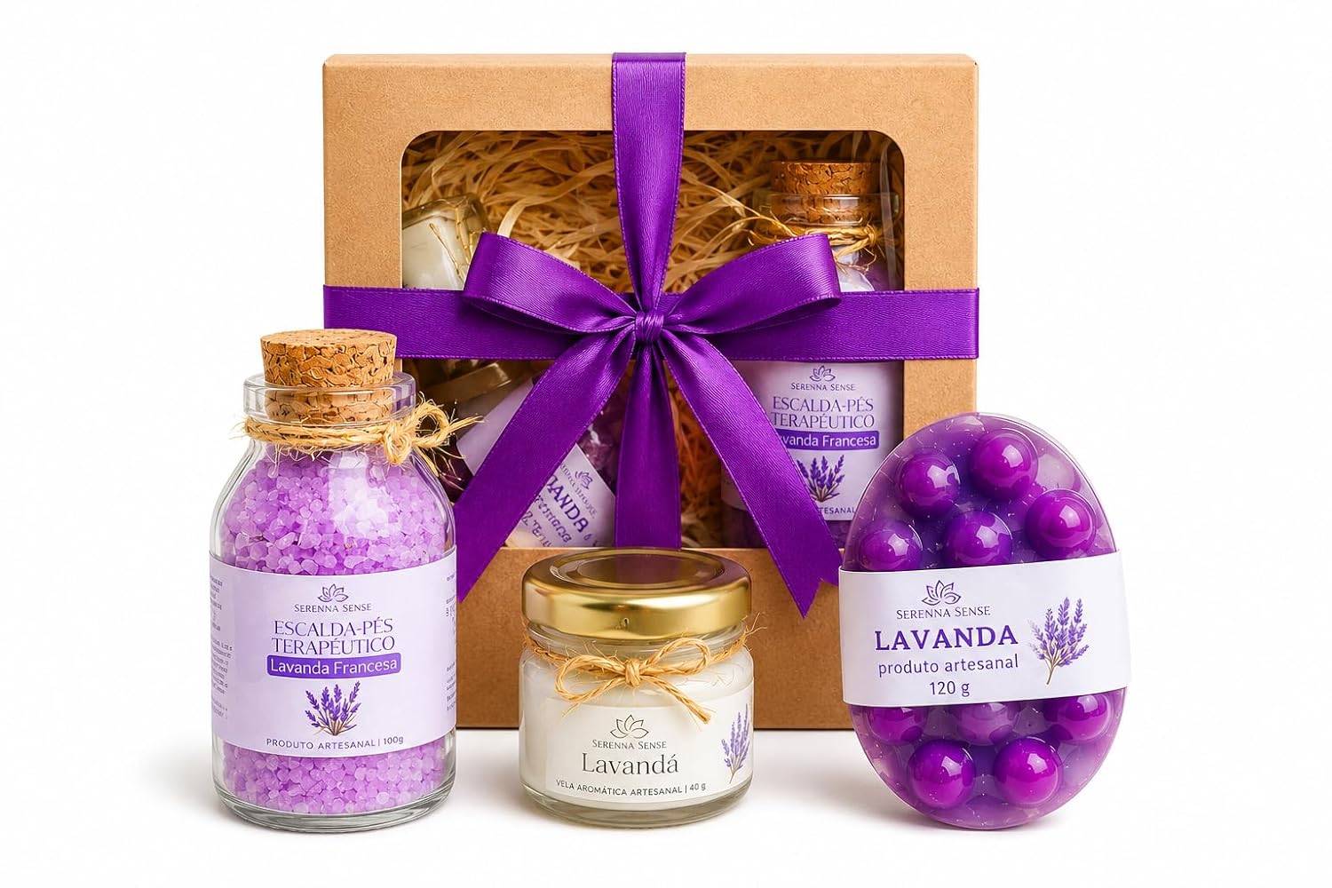 Kit presente SPA mini com Vela + Escalda pés + Sabonete Massageador