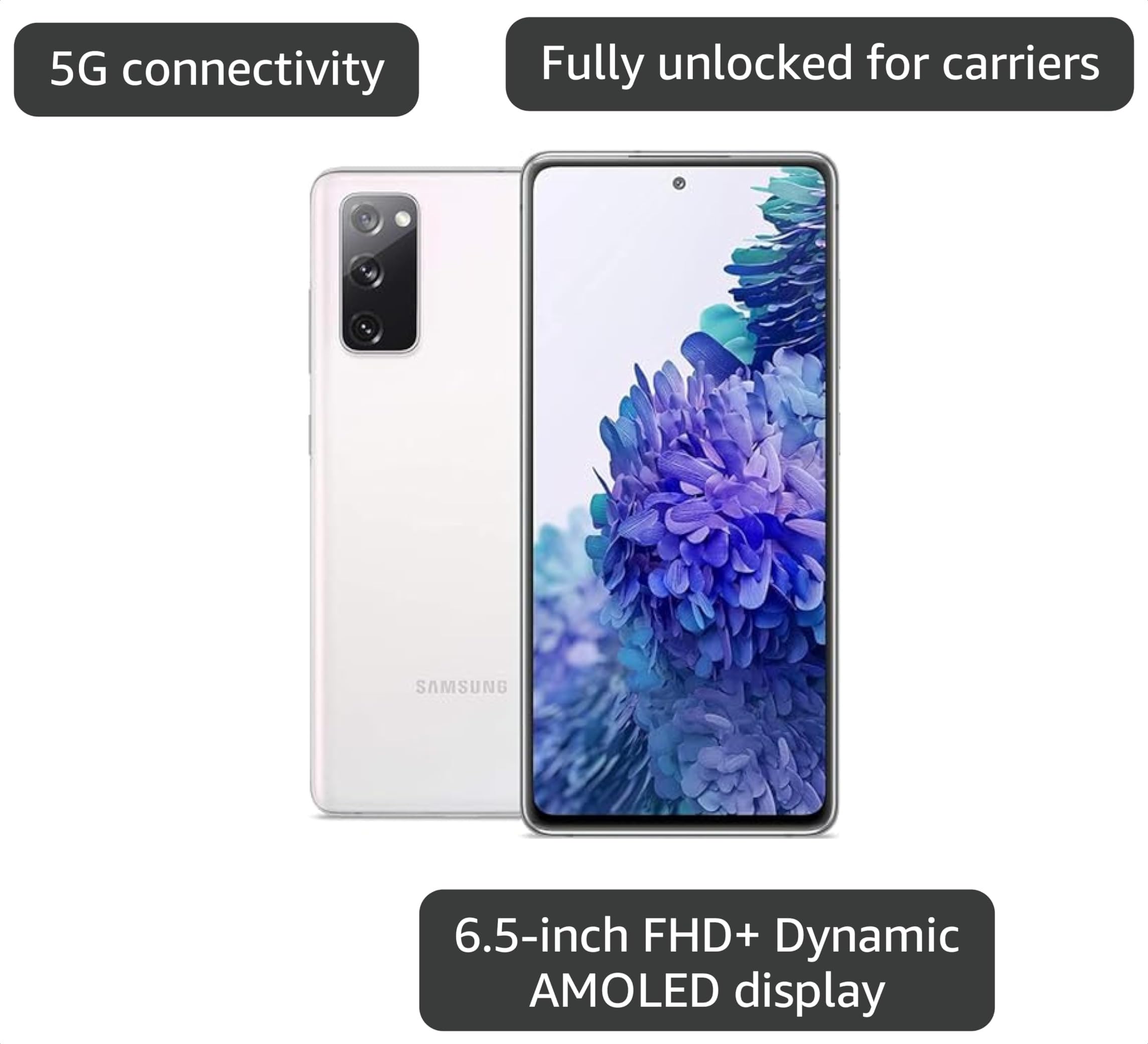 Amazon.com: Samsung Galaxy S20 FE 5G, 128GB, Cloud White