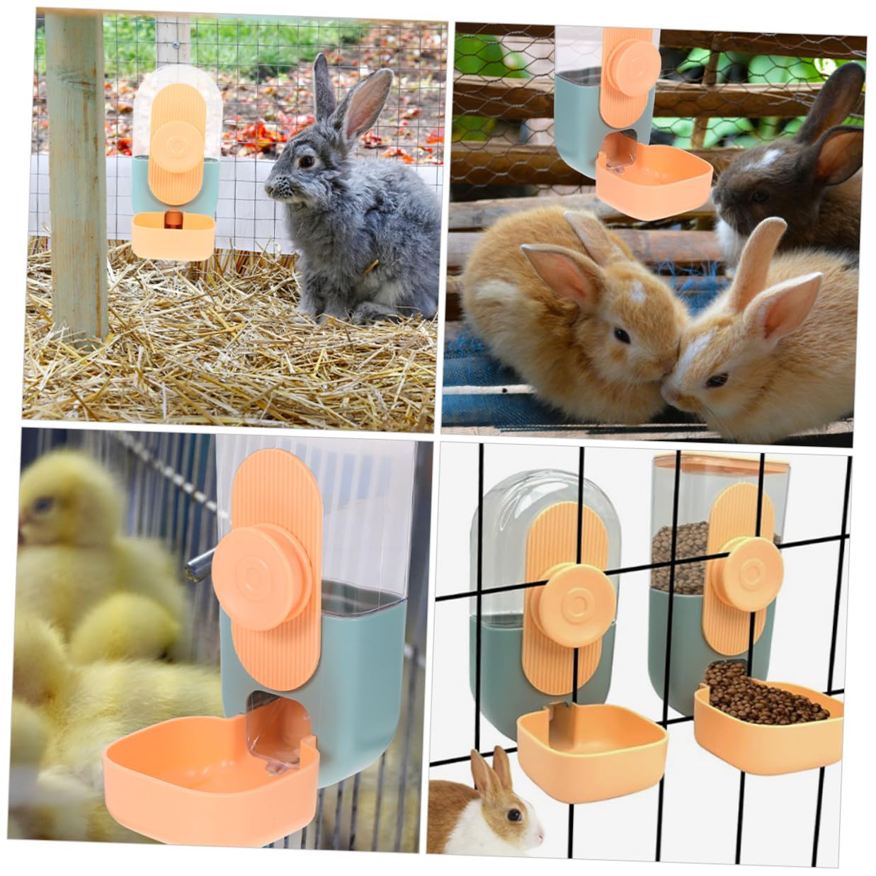 Distributore Automatico di Cibo e Acqua Sospeso 2 Pezzi Plastico | Pet e Cavia, Capacità Ampia, Uso Domestico, Alimentazione Quotidiana e Distribuzione Automatica