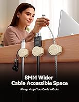 Vista 4 de 8-Pack Cord Organizer Magnetic Silicone Cable Clips[8 mm Wider Cable Accessible]Desk Cable Management, FLYLEAD Desktop Cord Holder for Nightstand