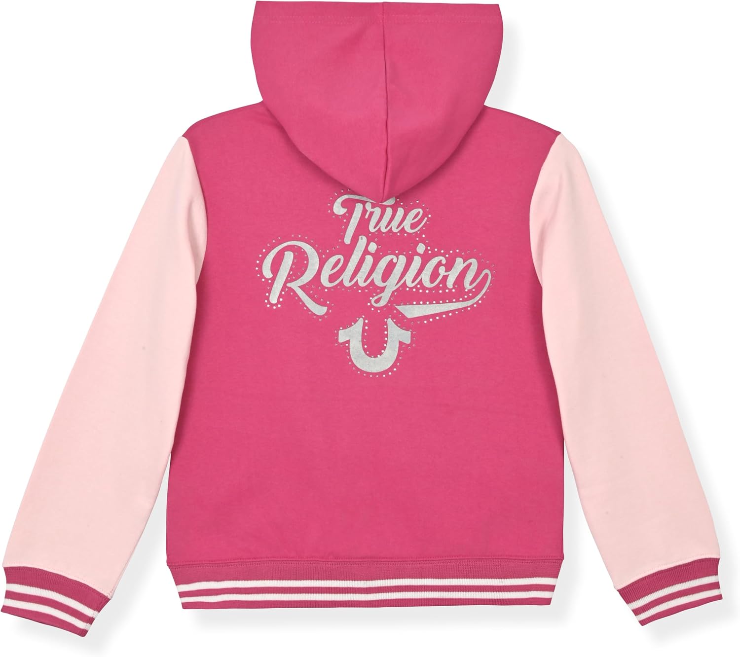 True Religion Girls 2 Piece Fleece Hooded Jogger Set – Zip-Front Hoodie & Sweatpants Outfit