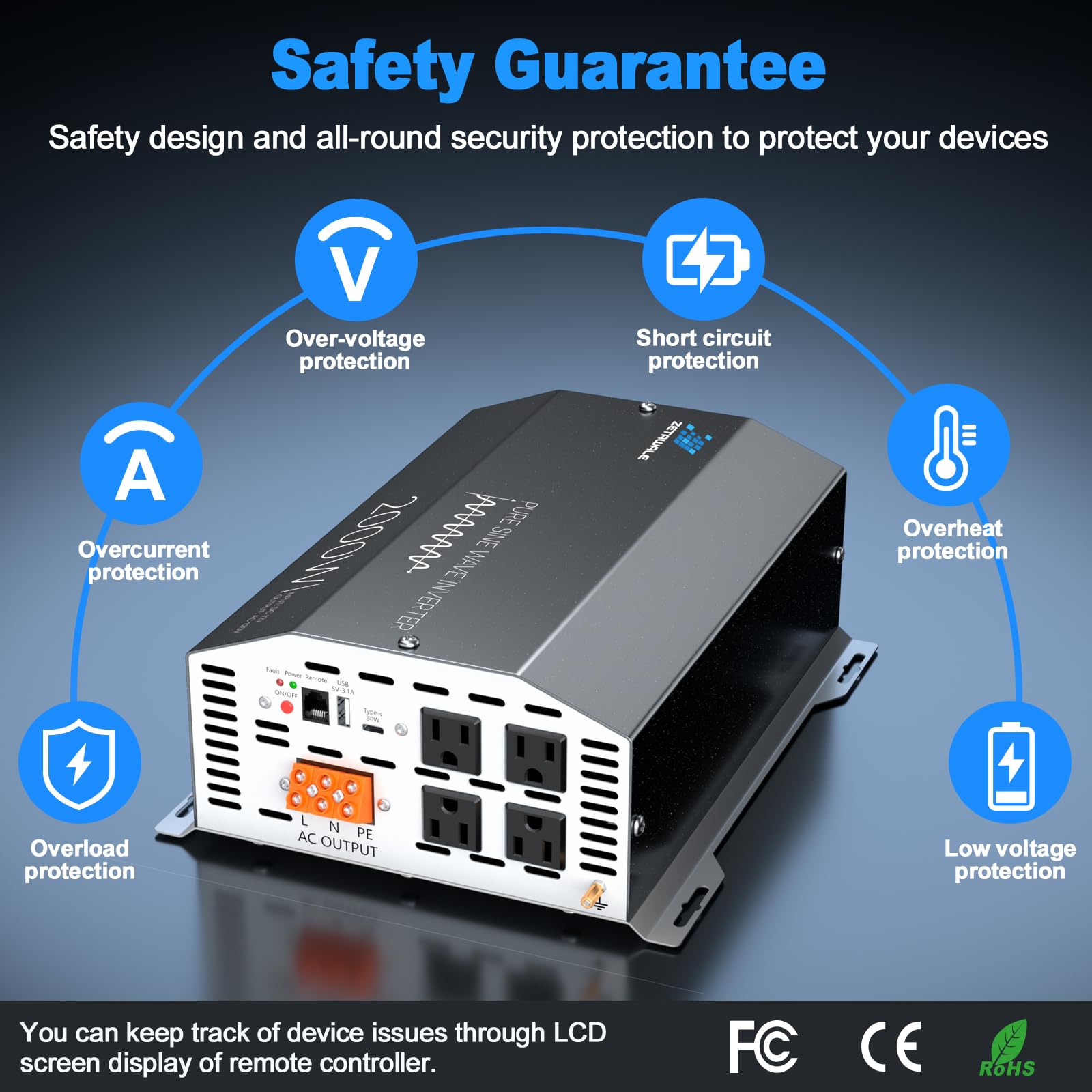 24V 48 VDC To 220VAC 5kw 12kw Pure Sine Wave DC AC Power Inverter - Power Inverter And Inverter