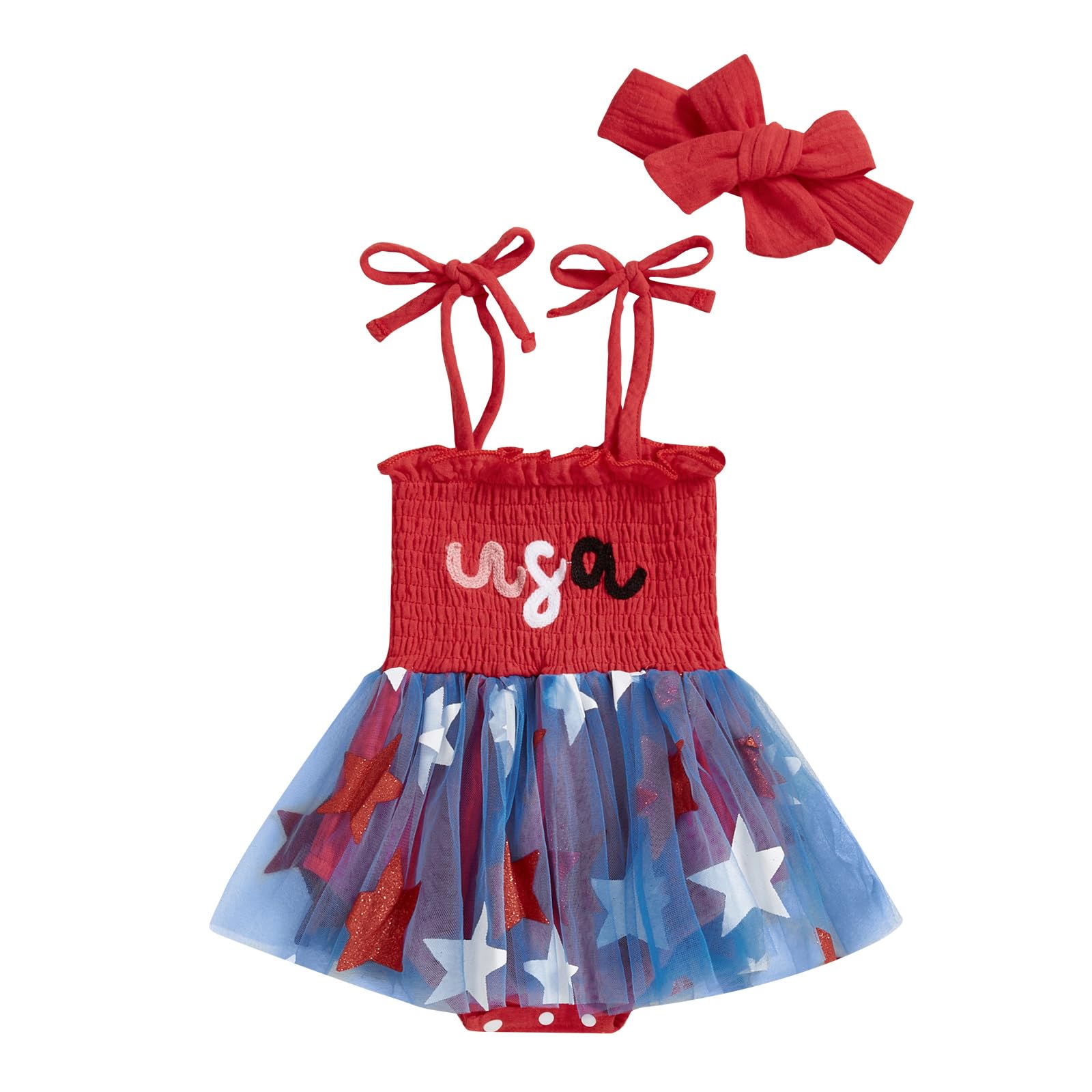 Socutebabe My First 4th Fourth Of July Baby Girl Outfits Toddler Usa Bubble Romper American Flag Dress Red White Blue Outfit