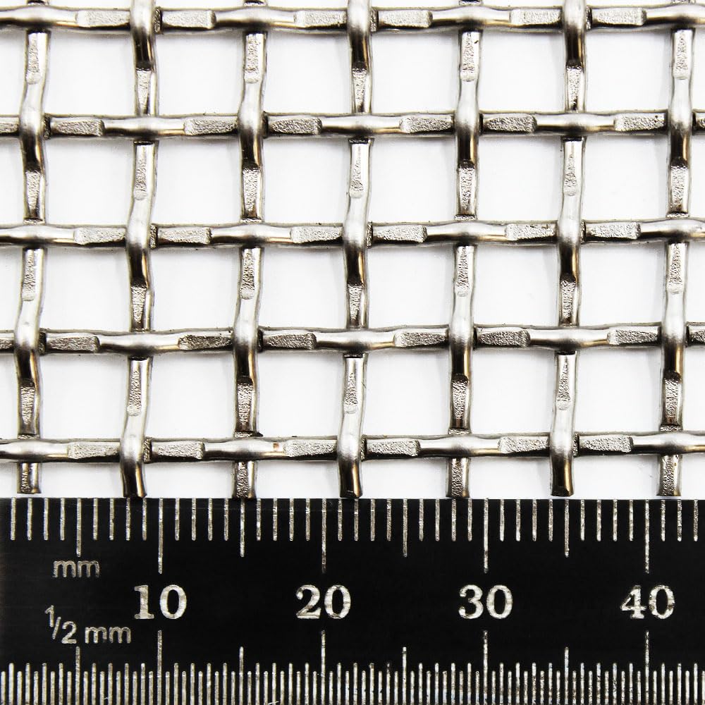Super Heavy Duty Stainless Steel Woven Wire Mesh Grille | 3.9 Mesh, 5mm Hole, 1.5mm Wire One Side Flat (500 x 500mm Sheet)