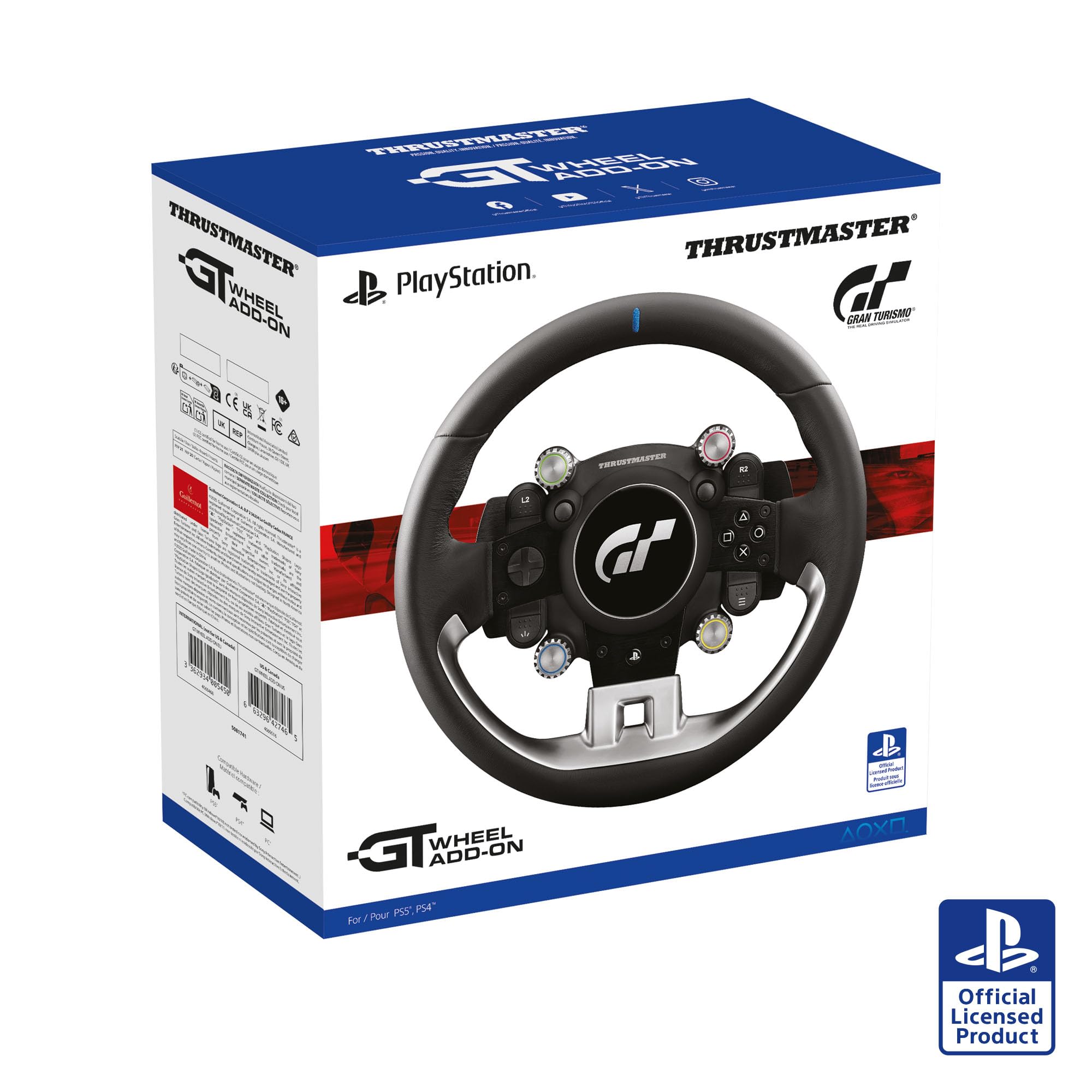Thrustmaster GT Wheel Add-On, Volante Gran Turismo con licencia oficial para PS5, PS4 y PC