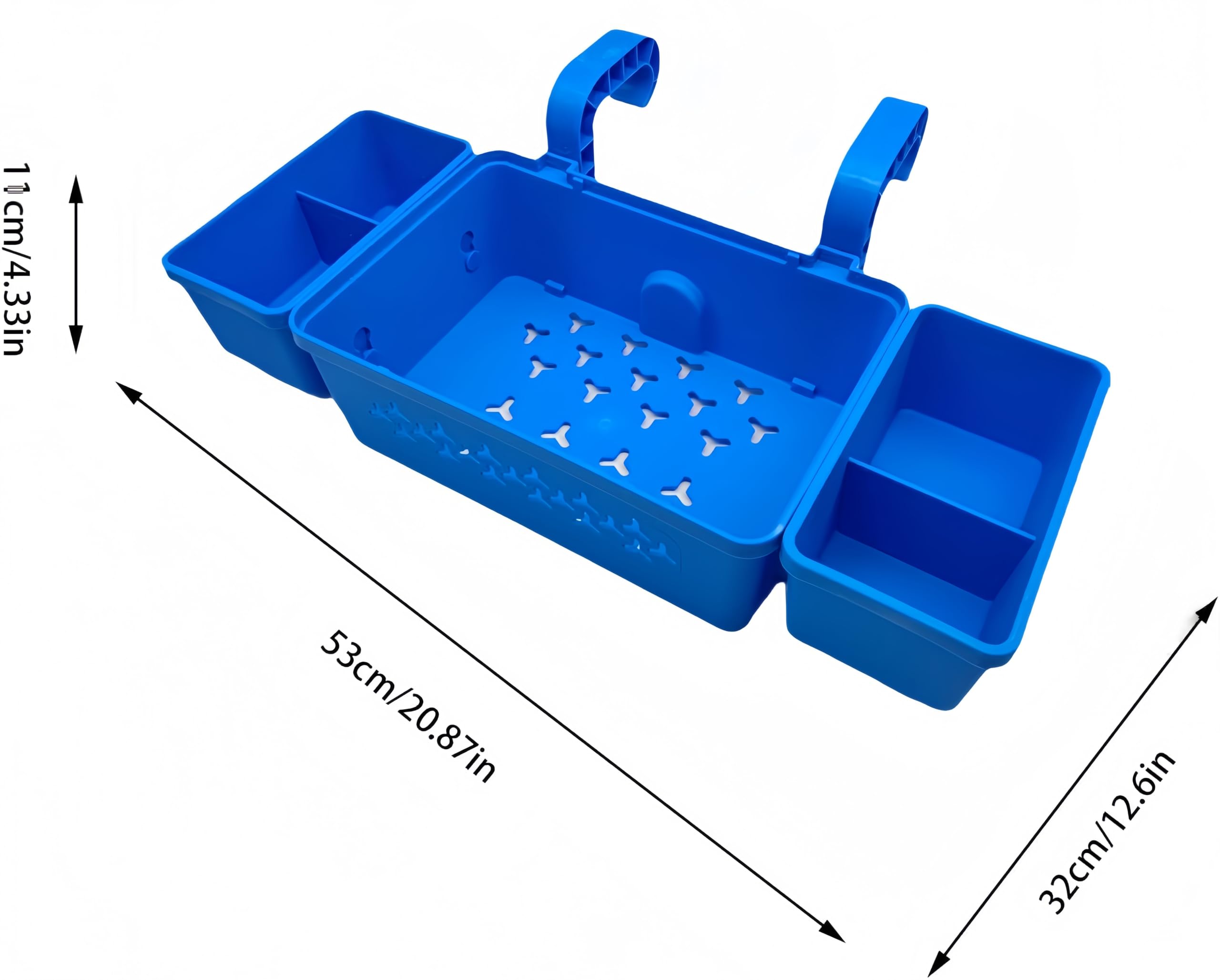 Cestino A Bordo Piscina 42x21x13 Cm Cesto Portaoggetti Per Piscina Fuori Terra Vassoio Portaoggetti A Bordo Piscina Realizzato Per Prestazioni Di Lunga Durata, È Facile Da Smontare (blu)