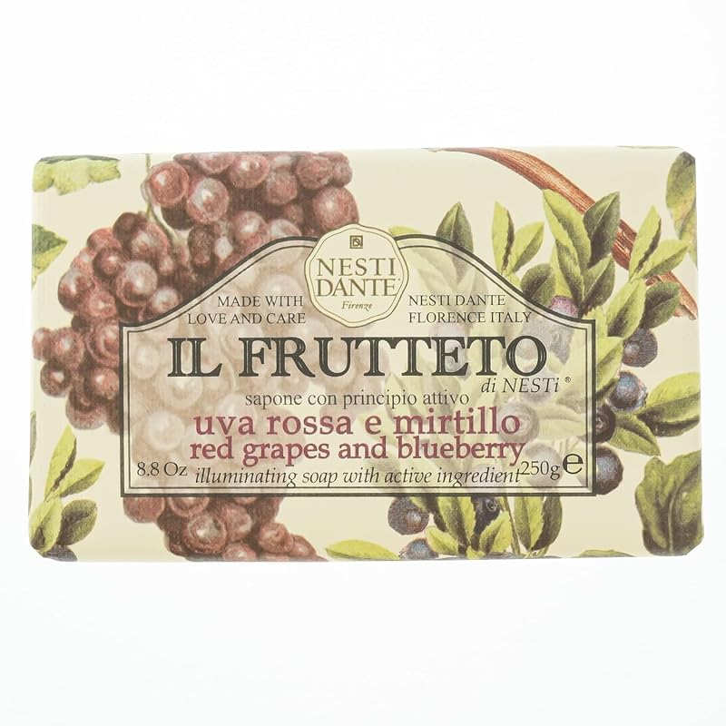 Nesti Dante Sabonete em barra com fragrância de uvas vermelhas e mirtilo, 250 g