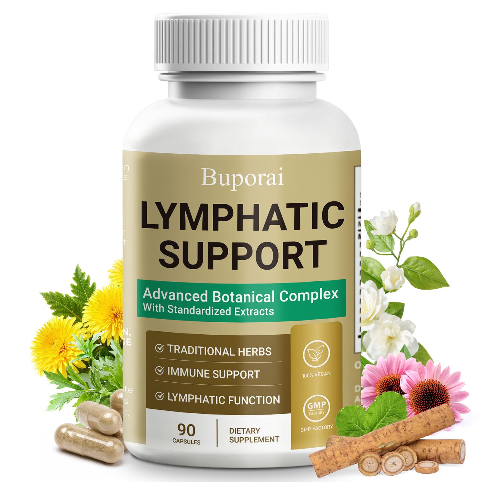 Lymphatic Support Capsules,Lymph Drainage Support Women & Men