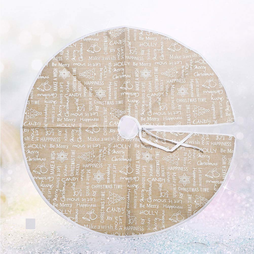 Weihnachtsbaumschürze, 100 cm, aus Stoff, rund, Buchstaben-, 3 Stück
