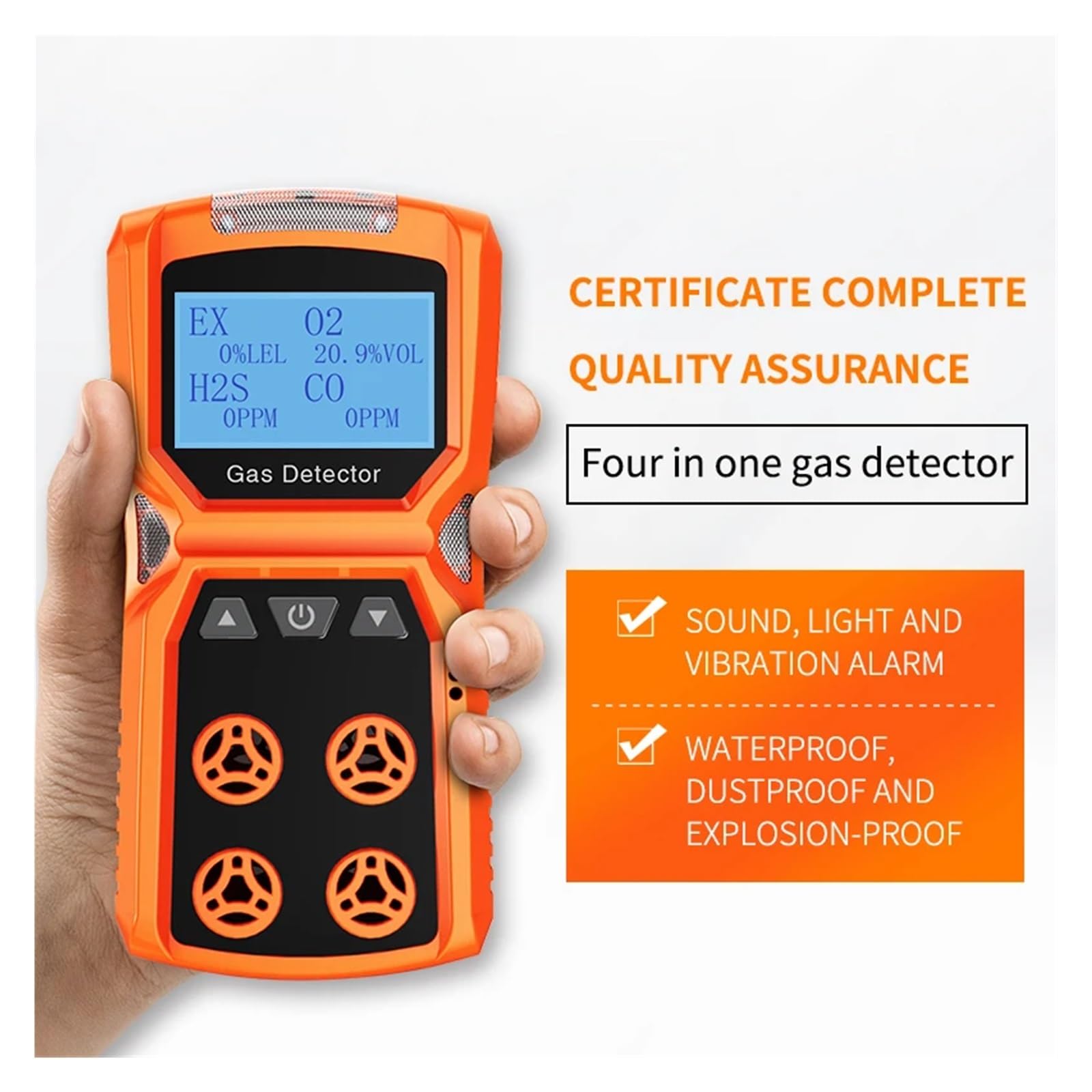 Multi-Gas-Detektor Gas Meter O2 H2S CO LEL 4 in 1 Hydron Sulfid Kohlenmonoxid Brennbaren Gas Leck Detektor Breites Anwendungsgebiet(Detector with Pump)