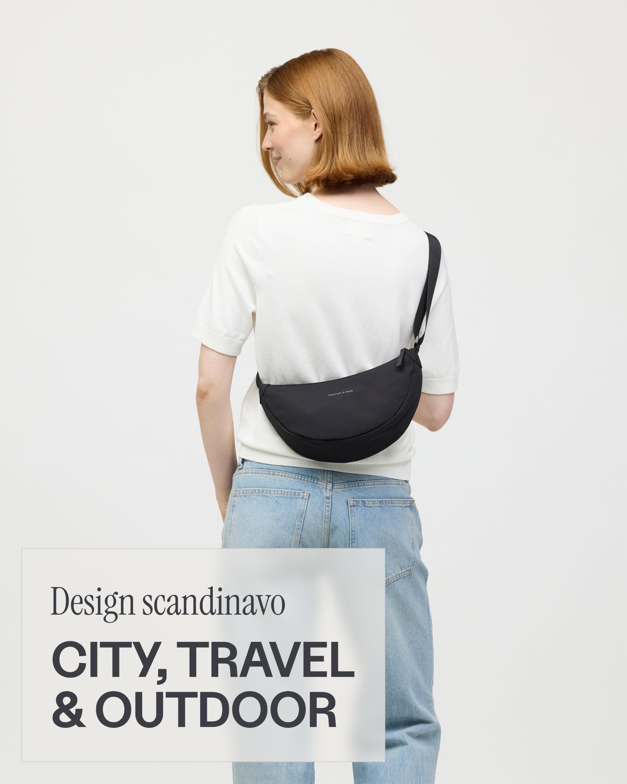 Kapten & Son Moon Bag 3,5L | Marsupio da donna e uomo | Crossbody Bag da donna con cinturino regolabile in lunghezza e scomparto antifurto | Borsa a tracolla impermeabile | ideale per viaggi, festival