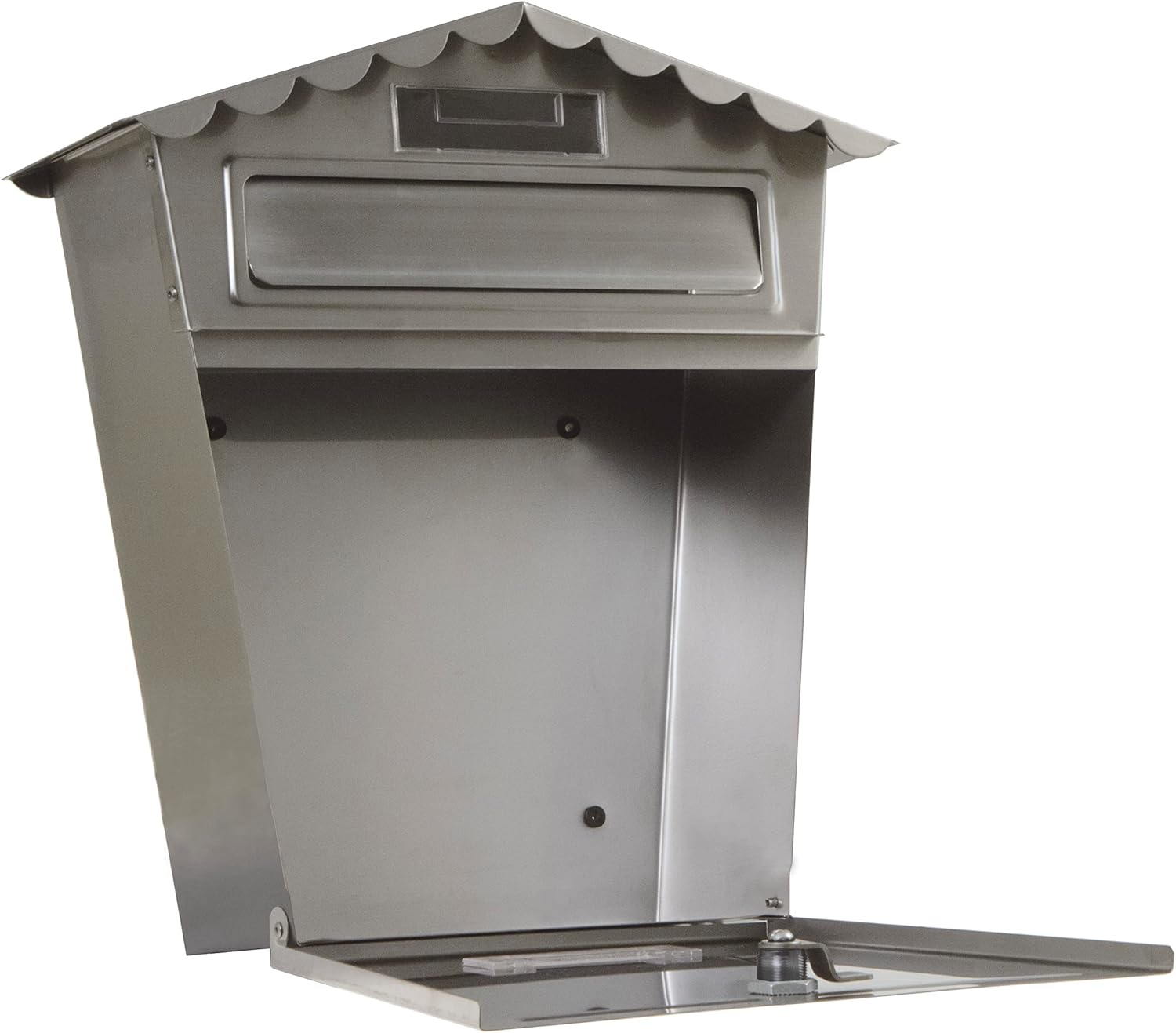 Amig - External Wall Mailbox - Compact size for DIN A4 - Lockable front opening - Stainless steel - Corrosion resistant - Easy to install on doors or fences - 36 x 33.5 x 11 cm