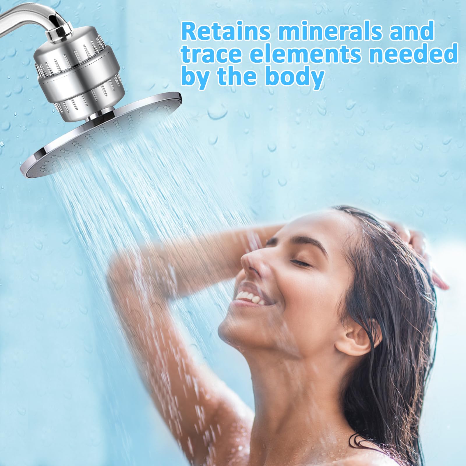 ffiltro doccia per acqua dura, filtro per soffione doccia a 34 stadi con 2 cartucce sostituibili, filtro per acqua doccia a più stadi per rimuovere cloro, metalli pesanti e altri depositi