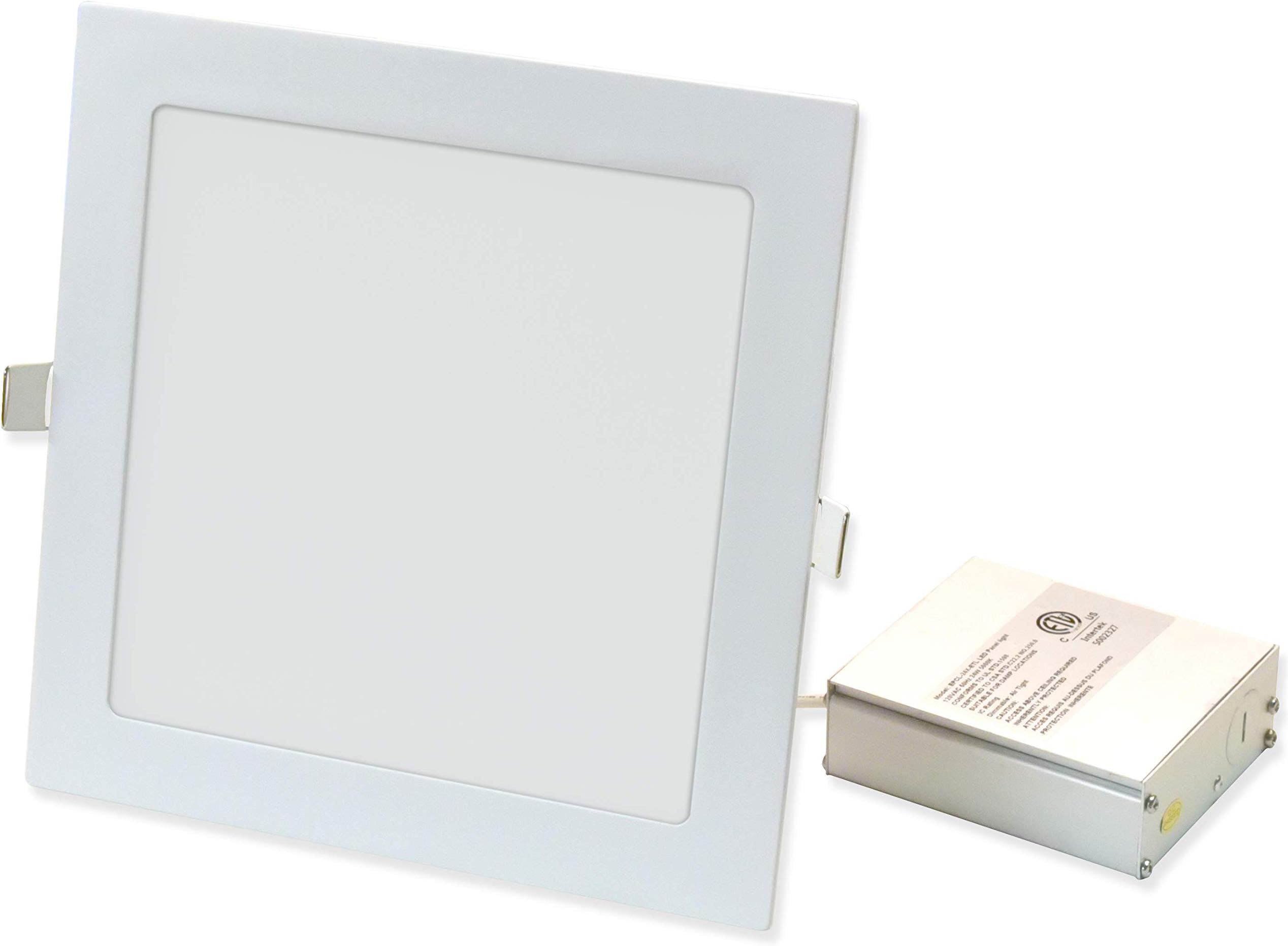 1260 Lumen, 8 inches Square Recessed Ultra Slim Ceiling LED Down Light, Air Tight & IC Rated, ETL, Energy Star (Square, 8 inches)