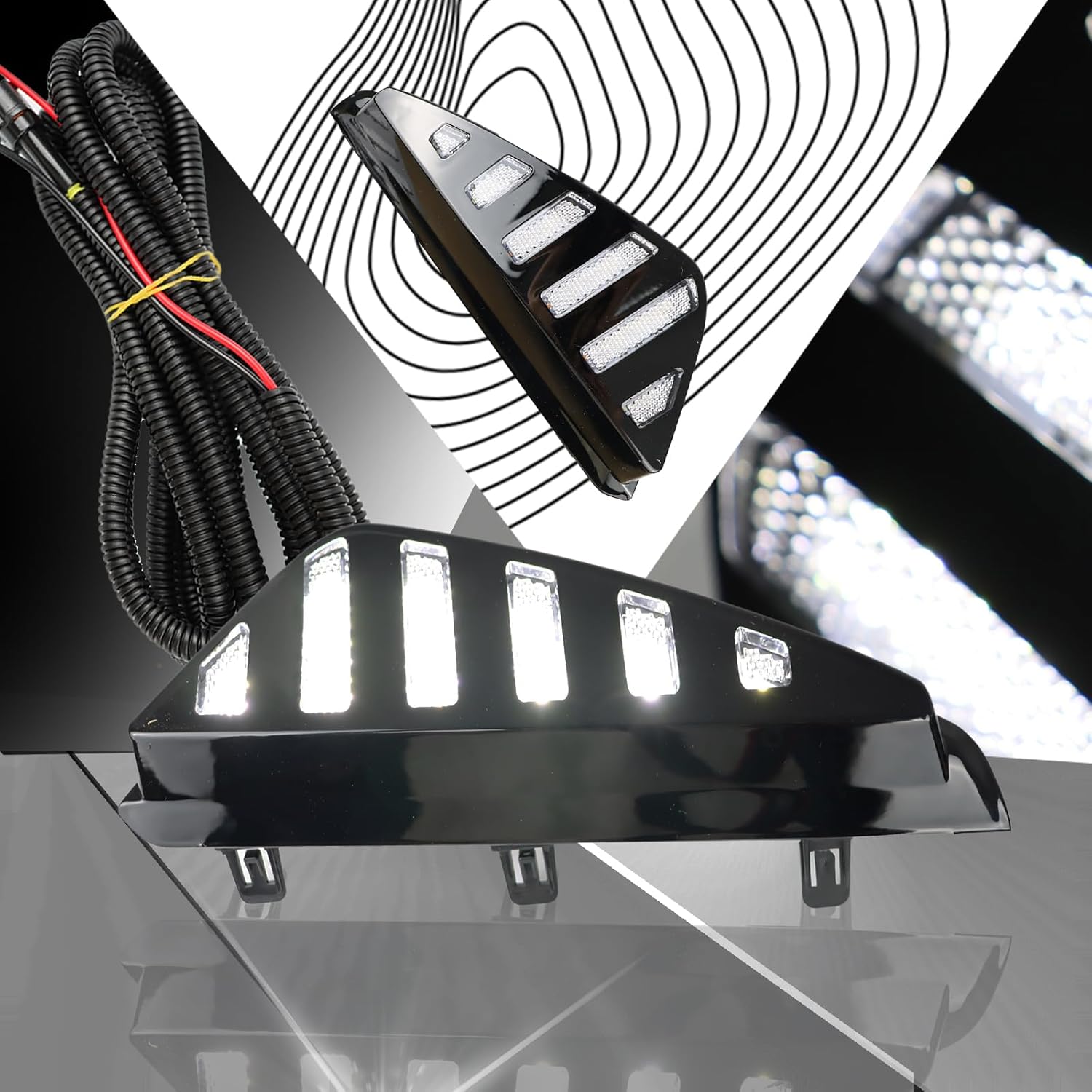 Switchback White/Amber LED Front Bumper Fog Light DRL Amber Sequential Turn Signal Feature Compatible with Nissan Sentra 2024 Replacement Front Bumper Trim