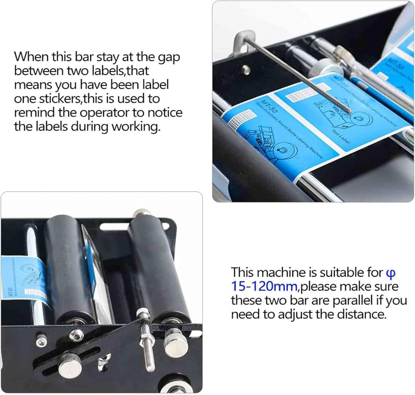 Etichettatrice manuale, applicatore di etichette per bottiglie rotonde diametro 15-120 mm, altezza ≤150 mm, ideale per esigenze di etichettatura domestica e di piccole imprese