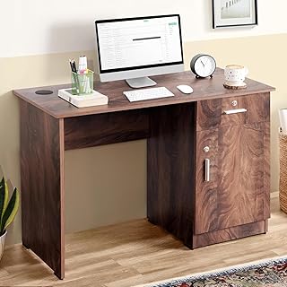ABOUT SPACE Study Table with Lockable Drawer, Cabinet & Wire Holes - Computer Table for Laptop, Desktop, PC, Working, Draw Price In India