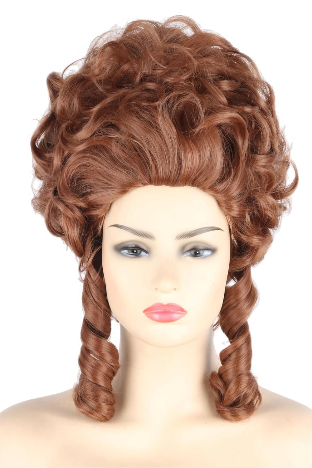 Topcosplay Light Brown Honeycomb Queen Wig Fluffy Baroque Renaissance Short Curly Hair