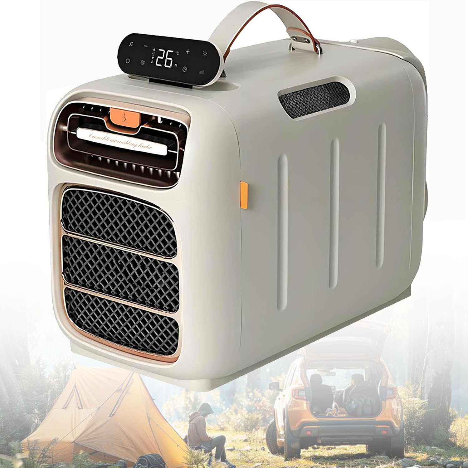 YANDDEA Motorhome Air Conditioner, Caravan Air Conditioner, Ultra-Quiet, Cooling, Heating, Dehumidification, with Touch Panel, Remote Control, for Suv, Bus, Truck, Off-Road Vehicle Cold