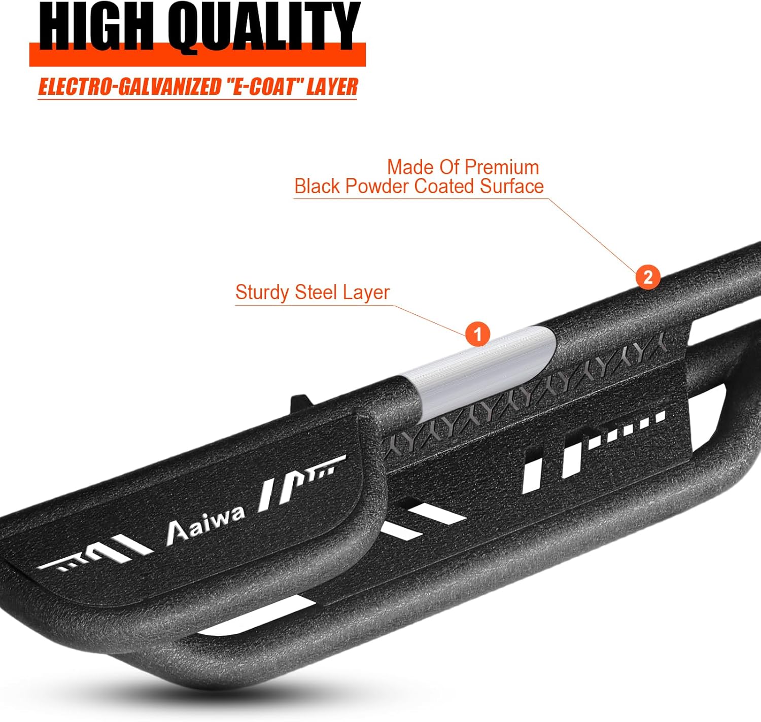 Running Boards Compatible with 2015-2026 F150 & 2017-2026 F250 F350 SuperCab 4-Door, Carbon Steel Two Stairs Design Side Steps Nerf Bars with Anti-Skid Surface, Easy Install