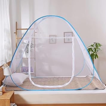 Foldable Mosquito Net Tent for Bed - Portable Double Door with Mesh Bottom Tent - Prevent Mosquito Net for Bedroom,A,1.5 * 2M