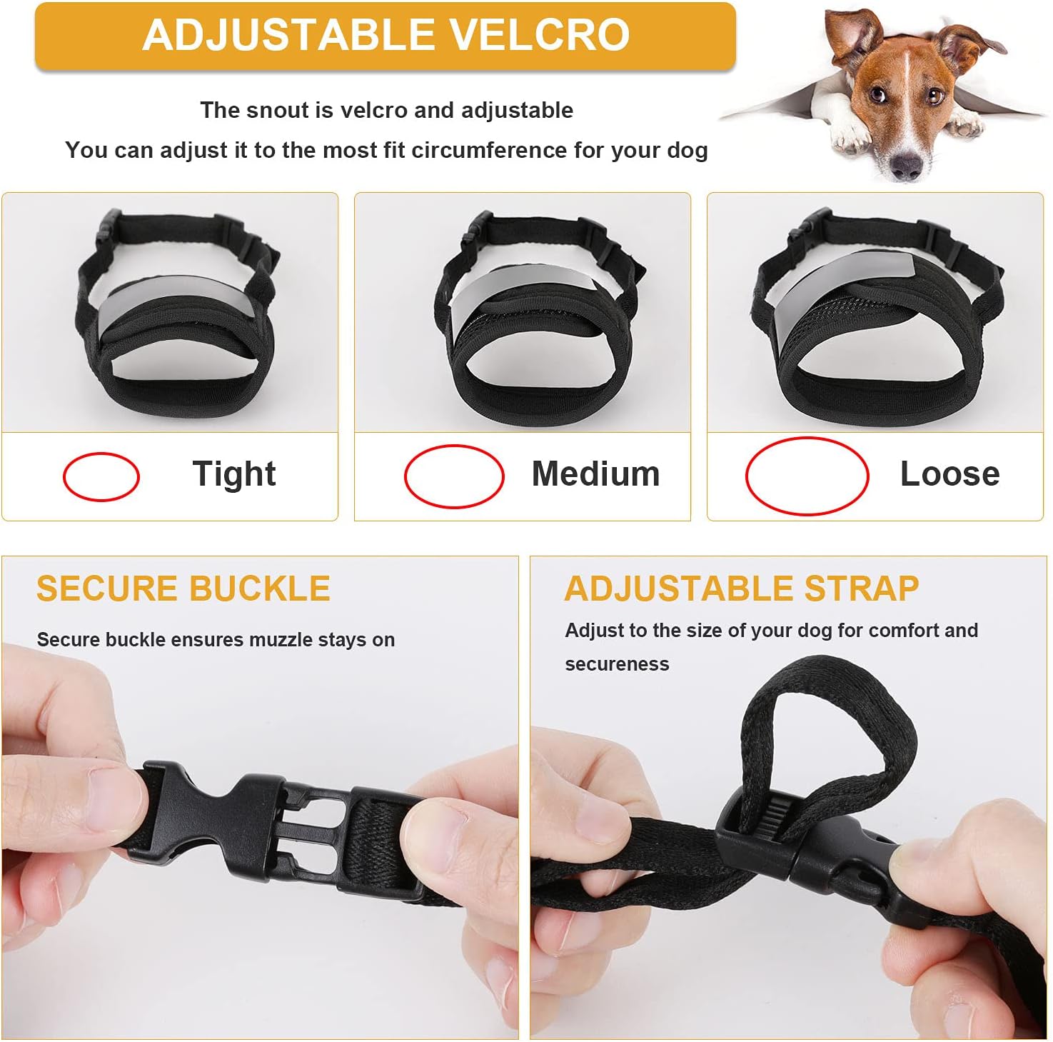 FAYOGOO Dog Muzzles, Dog Muzzle for Small Medium Dogs, Dog Muzzles for Biting Barking and Chewing Puppy Muzzle Nylon Soft Mesh Breathable Adjustable Loop Muzzle Anti-Dropping -(S, Black