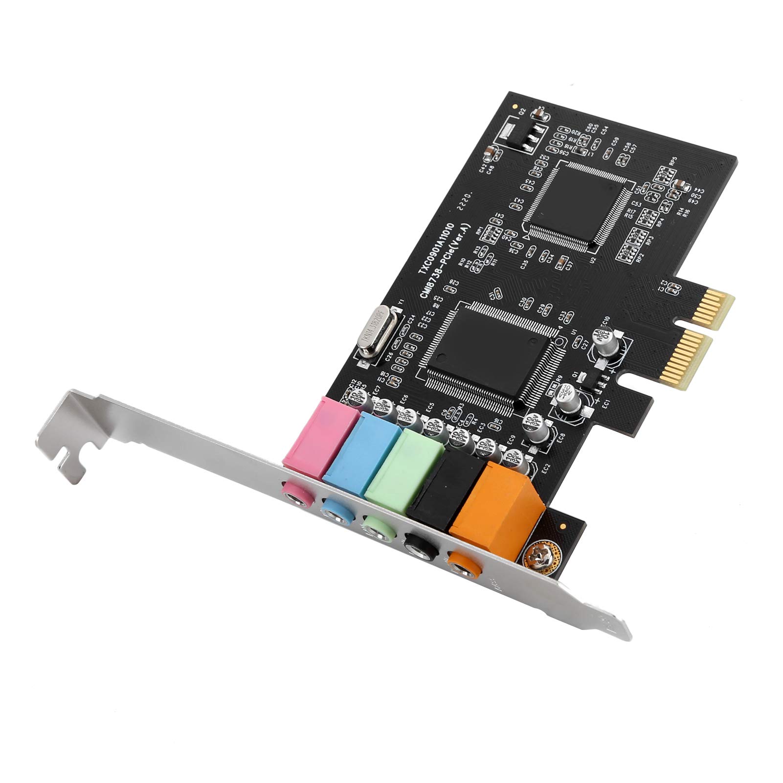 Pcie 5.1-Kanal-Soundkarte 6-Kanal-Audiokarte CMI8738-Chip mit CD-Zubehör für WIN2000 / für XP/für Vista/für Win7 / 8/10 Linux