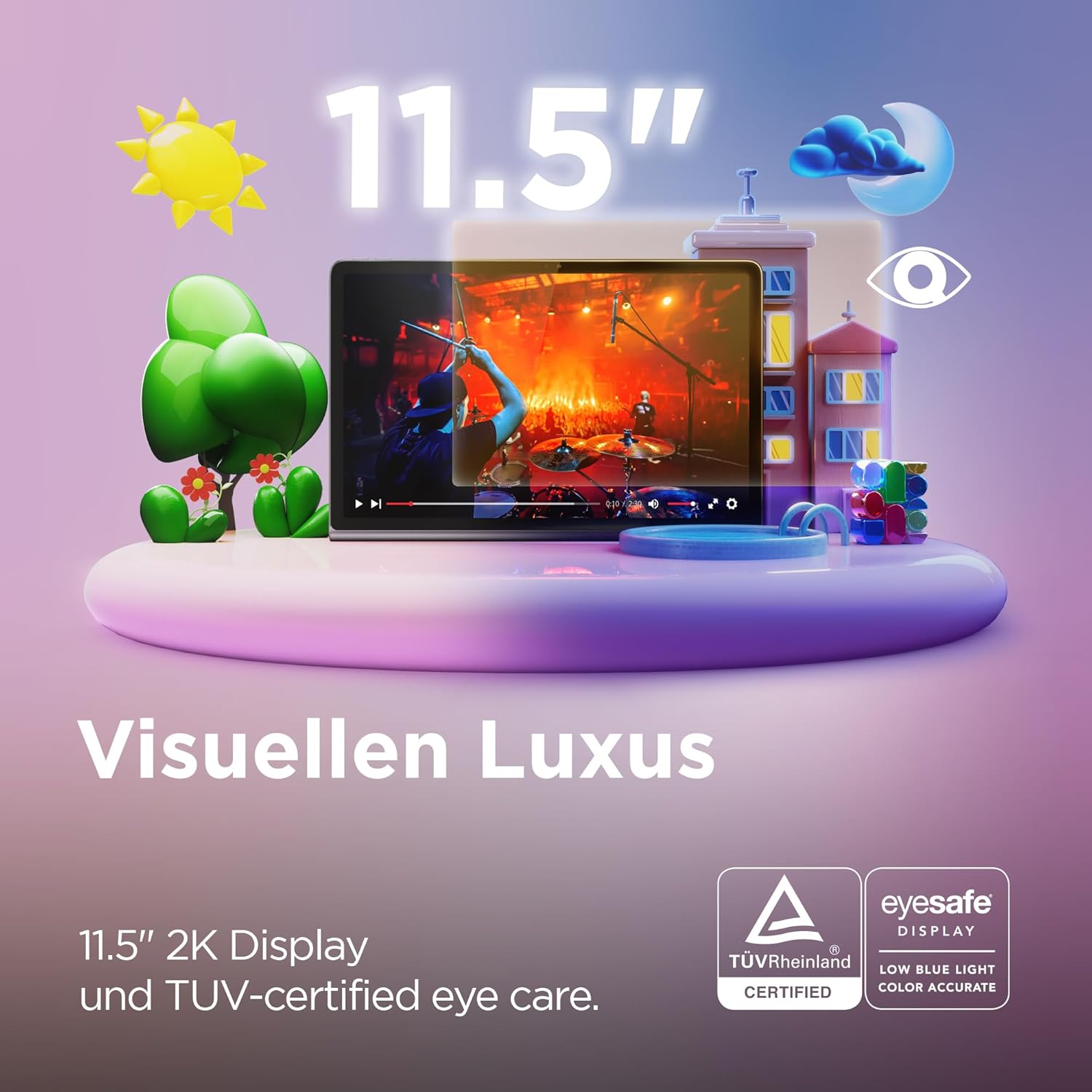 Lenovo Tab Plus Tablet | 11.5 Inch 2K Touch Display | JBL Sound System with 8 Speakers | Mediatek Helio G99 | 8GB RAM | 128GB Memory | Android 14 | Grey – Bild 3