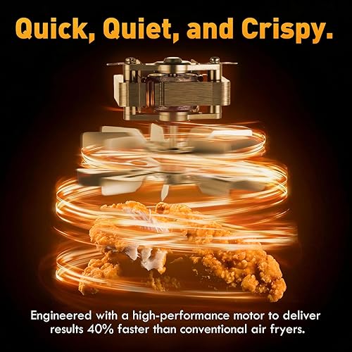 Miniatura 5 de Freidora de aire XL grande sin aceite de 10.6 cuartos, 9 ajustes preestablecidos y función de mantener caliente, cavidad interior de acero
