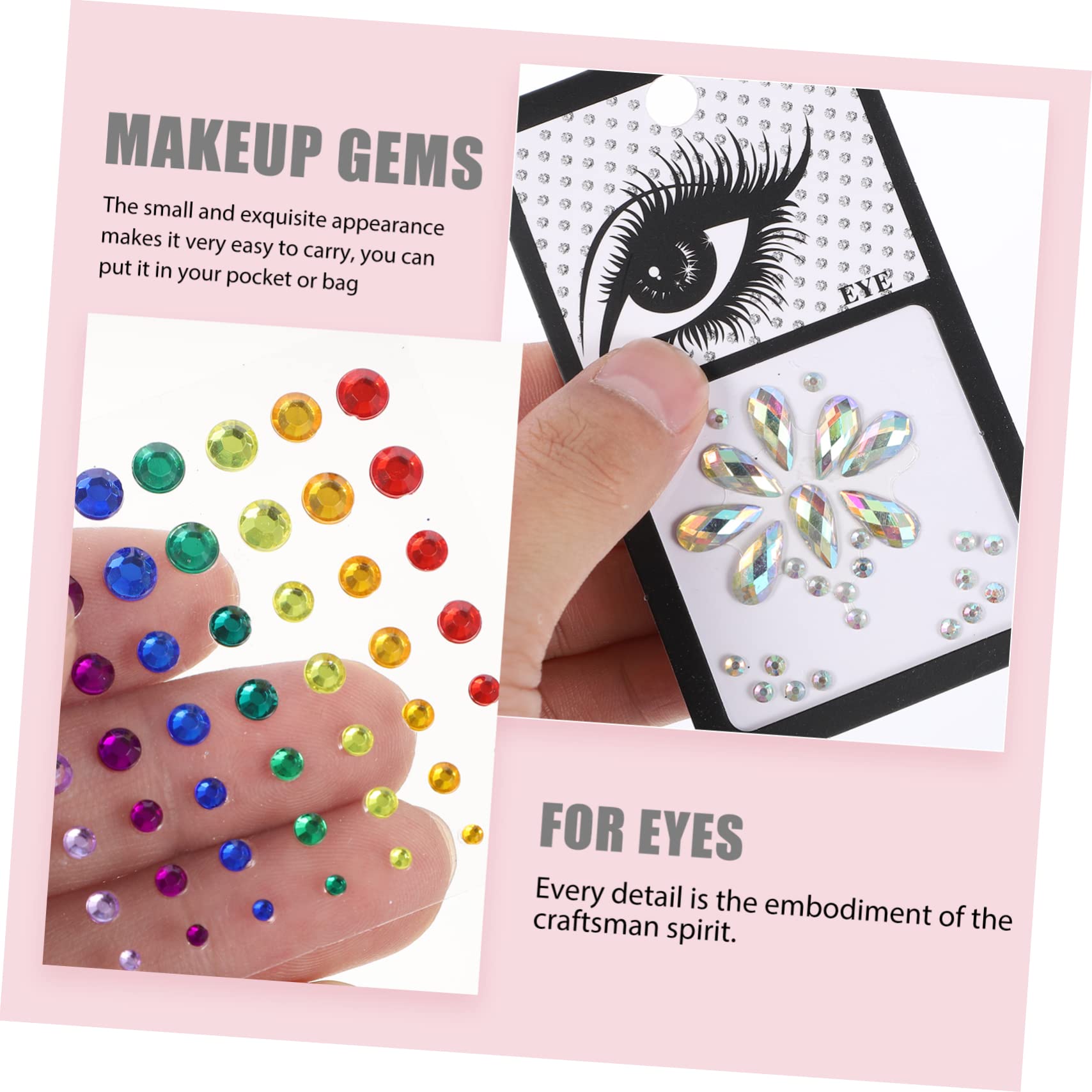 minkissy 25fogli Adesivi Brillantini Per Makeup Di Gemme Per Viso e Occhi Stickers Con Strass Per Festività Di Decorazioni Per Halloween Natale e Feste Vari