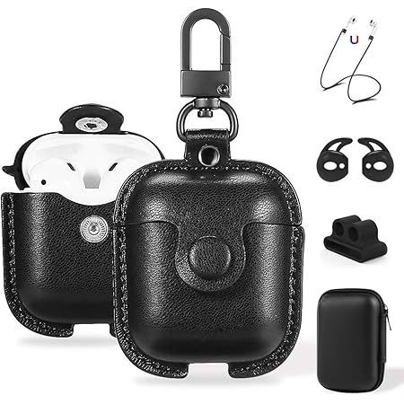 Amazon Co Jp Maxjoy Airpods用ケース レザーairpodsカバー 5イン1保護ケース キーチェーン イヤーフック Airpodsストラップ ウォッチバンドホルダー イヤーポッドケース Apple Airpods2 1充電ケース対応 ブラック 家電 カメラ