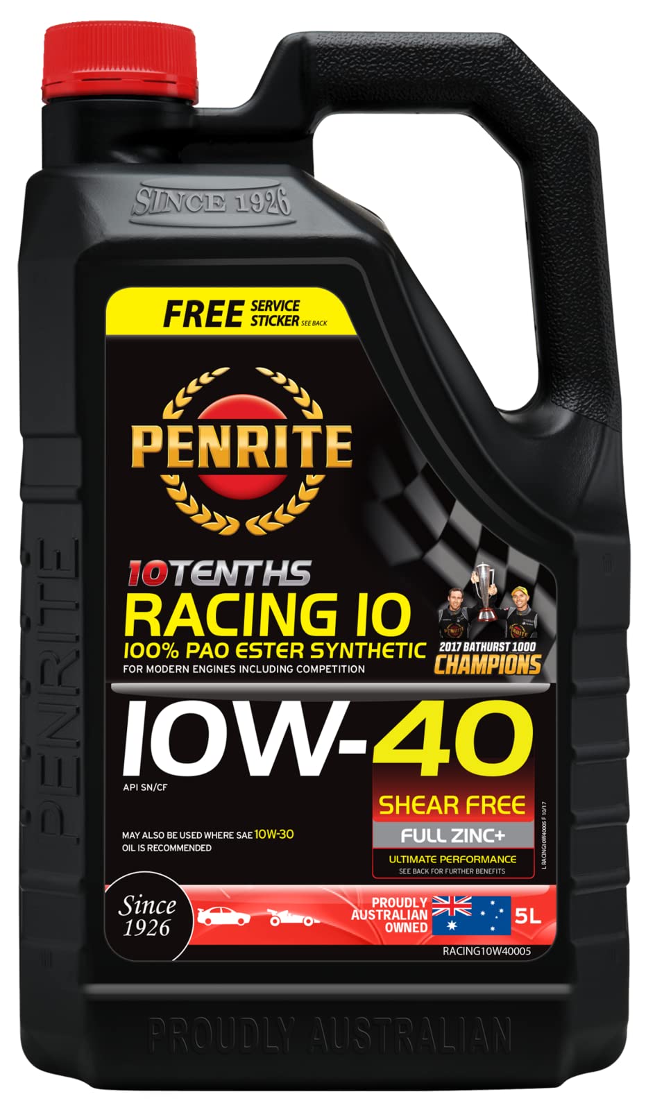 Penrite Racing 10 10TENGHTS 10W-40 PAO Éster sintético 5 litros