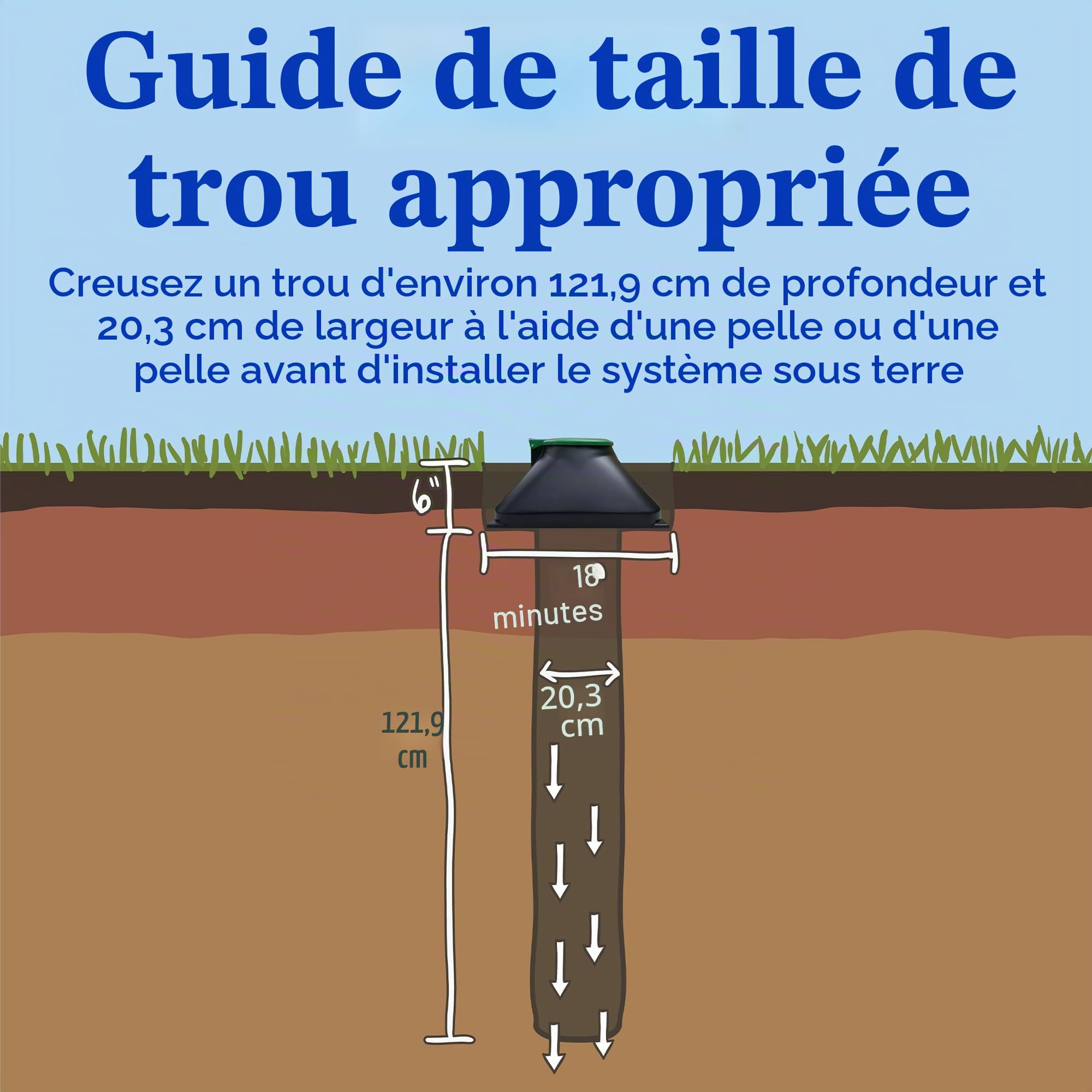 Doggie Dooley "The Original kit systeme Dog Broyeur de déchets, Noir avec Couvercle Vert