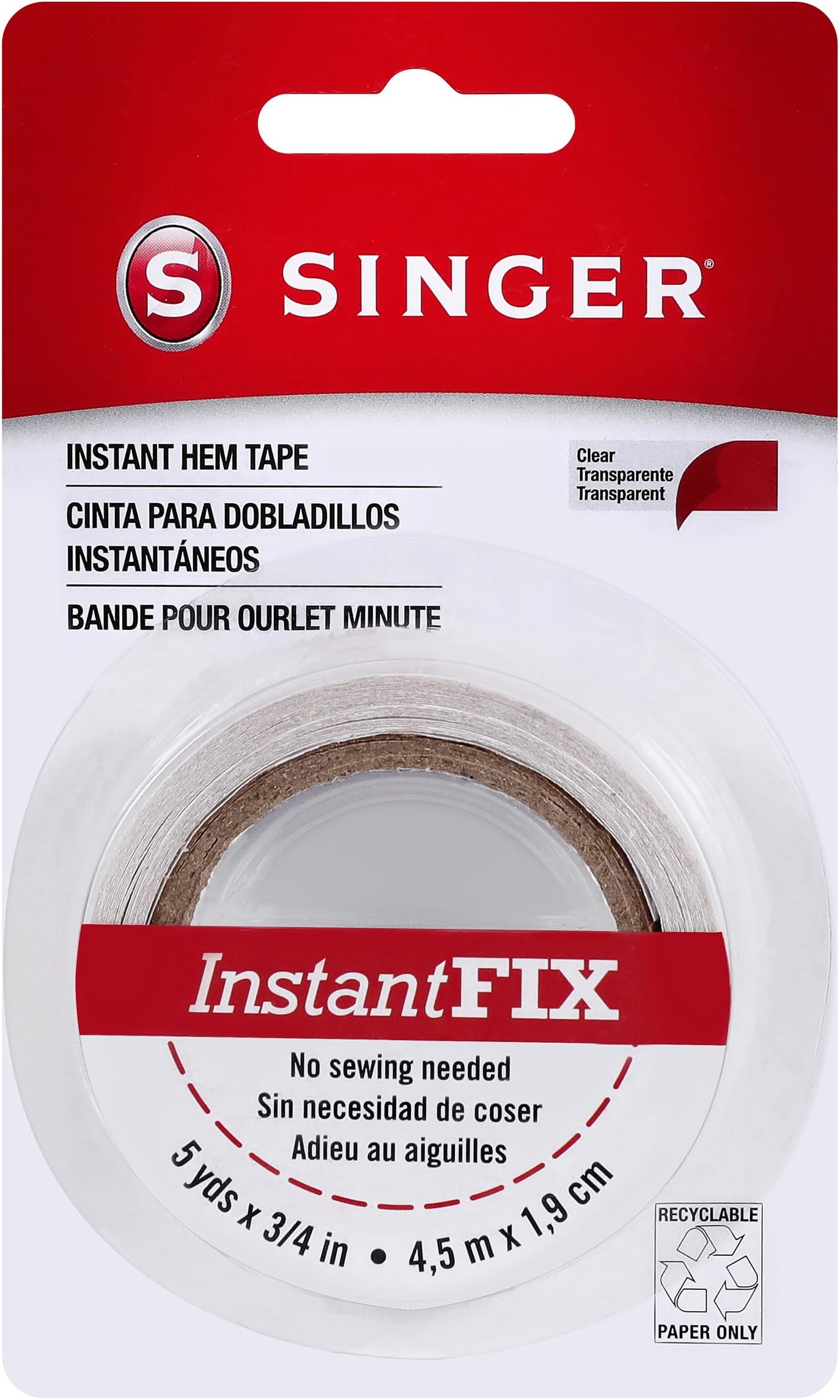 SINGER 00241 Instant Fix Hem Tape, 3/4-Inch by 5-Yards
