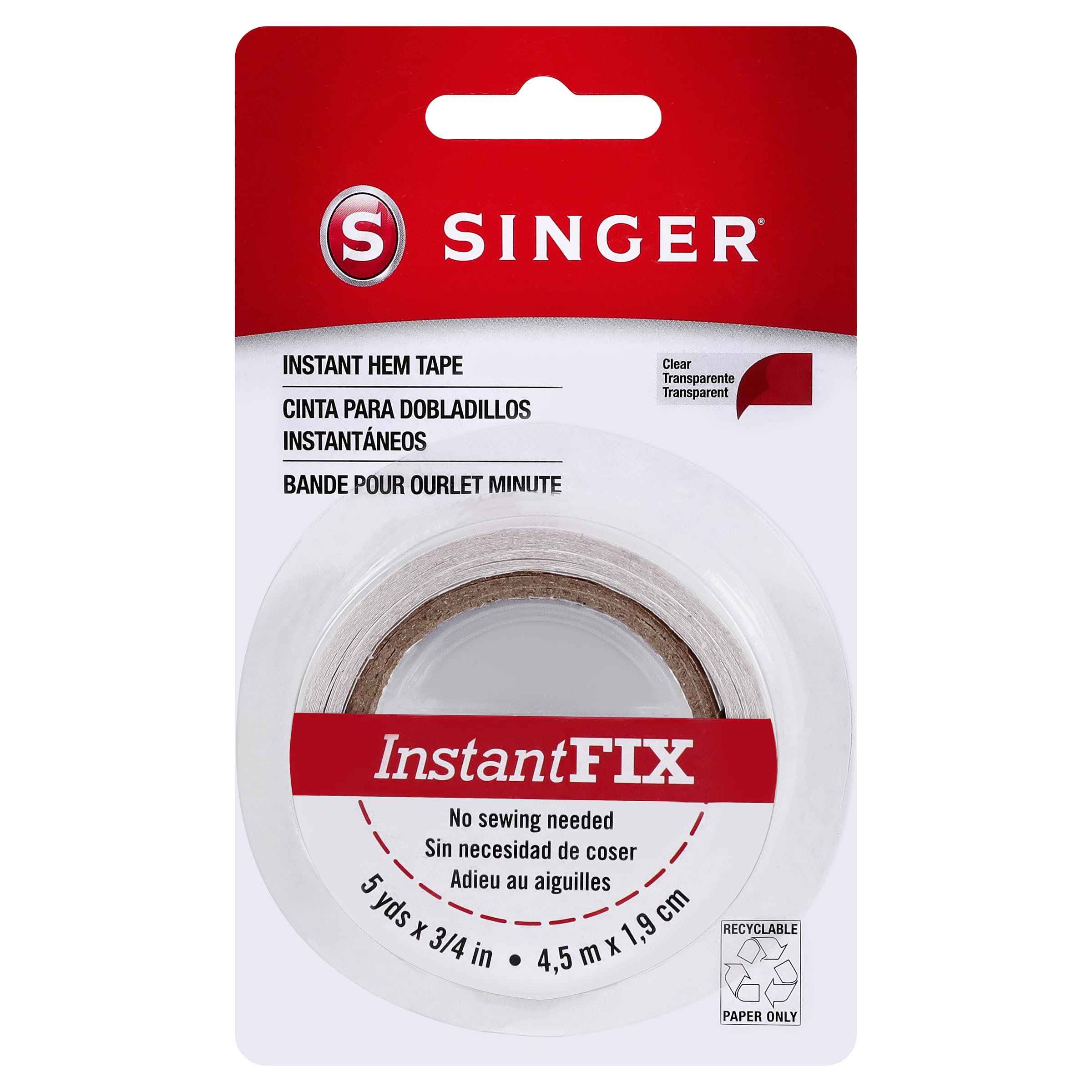 SINGER Instant Fix Double-Sided Hem Tape - 3/4" w x 5 yds