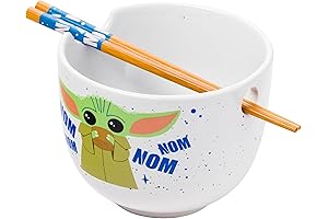 Star Wars Mandalorian Baby Yoda Grogu Nom Nom Ceramic Ramen Noodle Rice Bowl with Chopsticks