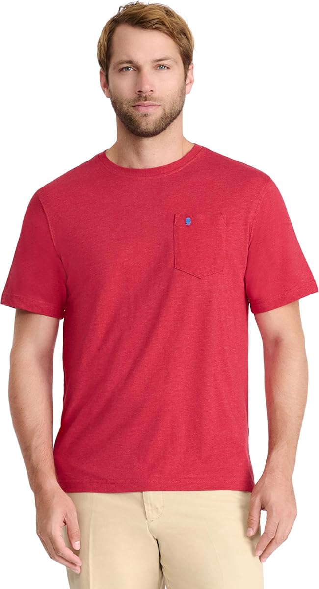 Izod Men's Saltwater Soft Wash Pocket Crew T-Shirt