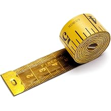 Maine Tape Measure Measuring Tape for Body, 60-Inch Double Scale Sewing Flexible Ruler for Weight Loss Body Measurement Tailor Craft Vinyl Body Measurement TapeYellow/150CM